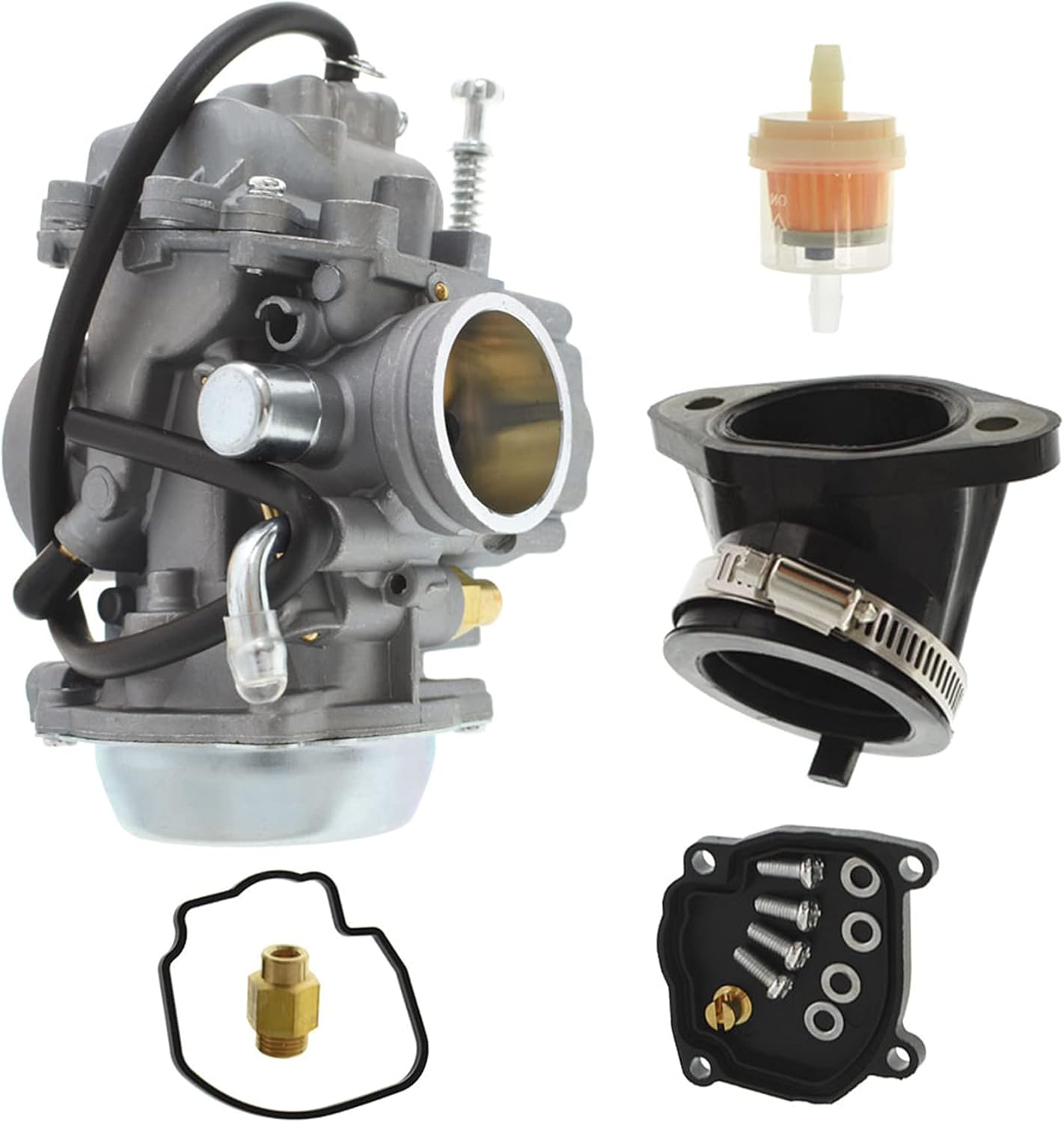 WFLNHB Carburetor Carb and Intake Manifold Boot Replacement for Polaris Worker Magnum Hawkeye Sportsman 300 400 425 500 image number 3