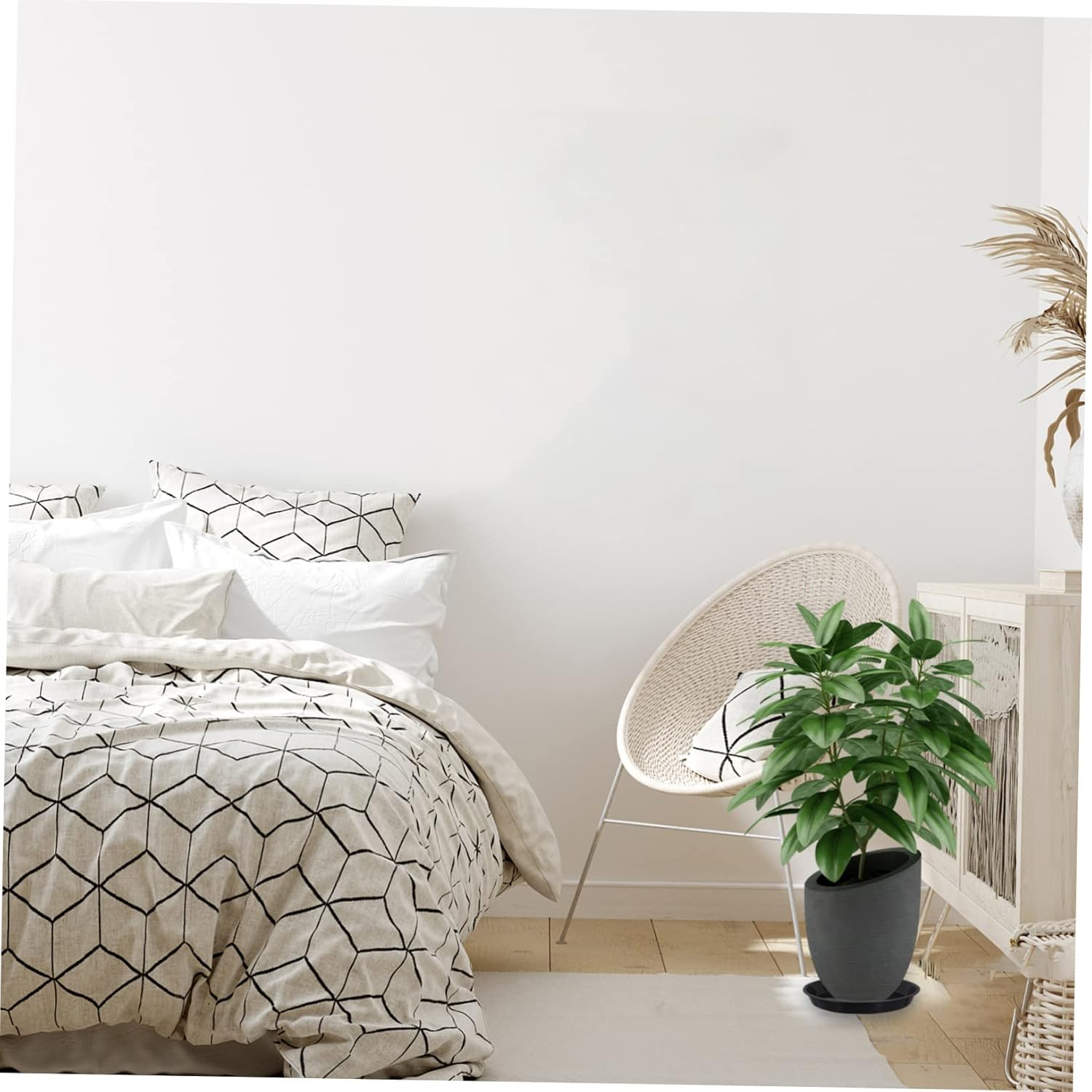 BEBEMOKO 10 Pcs Black Plastic Bonsai Trays and Flowerpot Pallets for Indoor Gardening with Drip-Resistant Planter Base Suitable for Household Potted Plants and Balcony Use image number 1