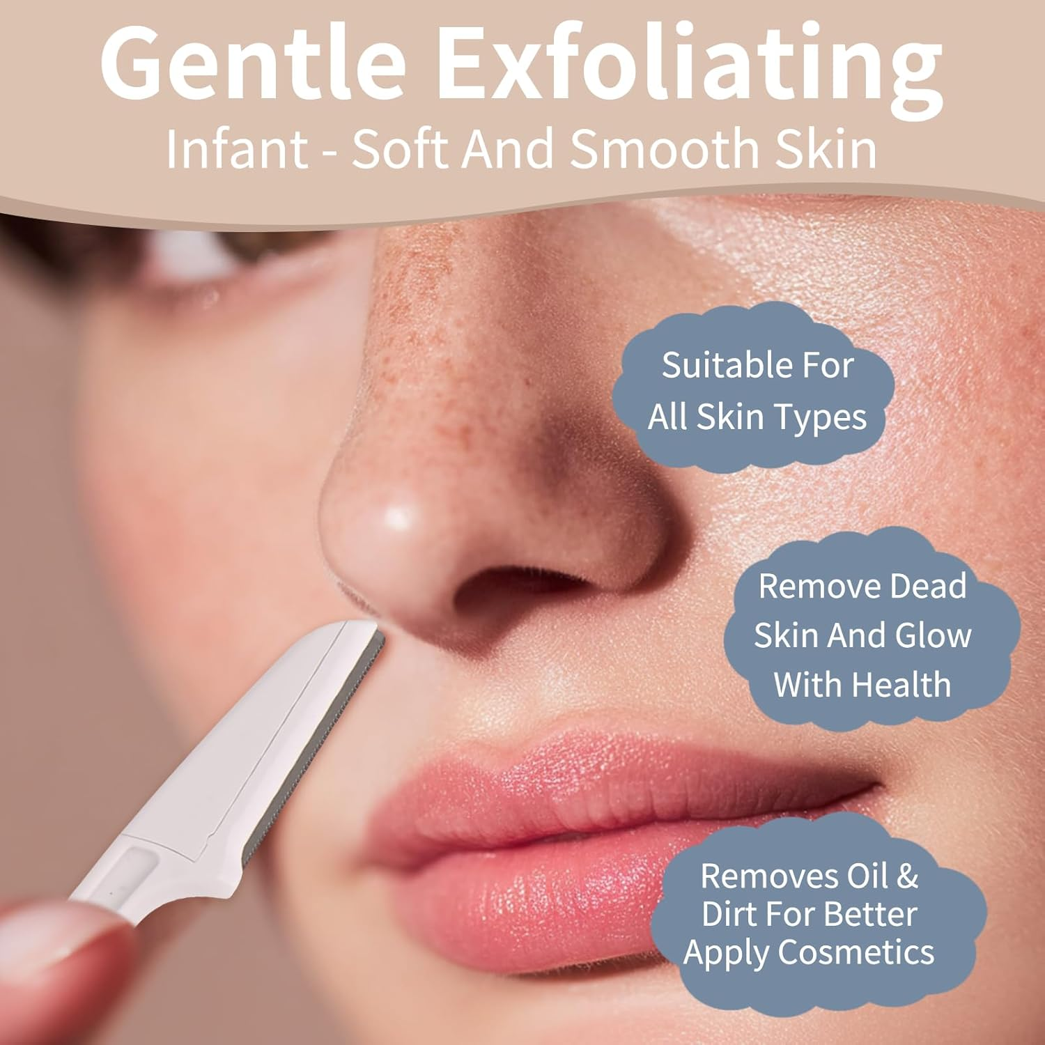 9 Pcs Dermaplaning Tool, Foldable Mini Face & Eyebrow Razor for Women, Dermaplane Razor for Facial Skin Body Hand Leg Armpit Beard Finger Back Hair & Bikini Trimmer (3 Color)