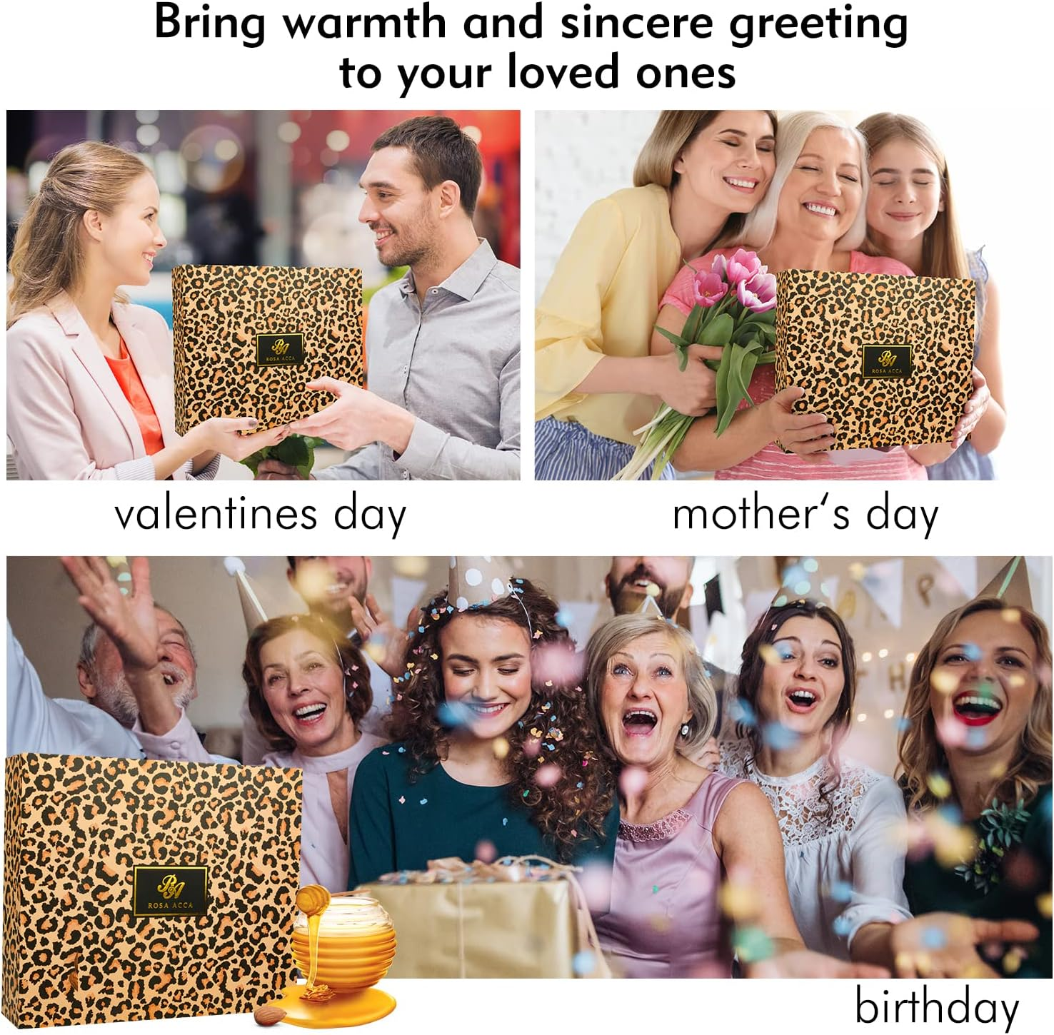 Bath Gift Set for Women, XXL 20 Pcs Skin Care Set Leopard, Slef Care Gifts Set , Mother'S Day, Valentine, Birthday, Christmas, Home Spa Kits with Shower Gel, Body Lotion, Shower Cap, Manicure Set image number 3