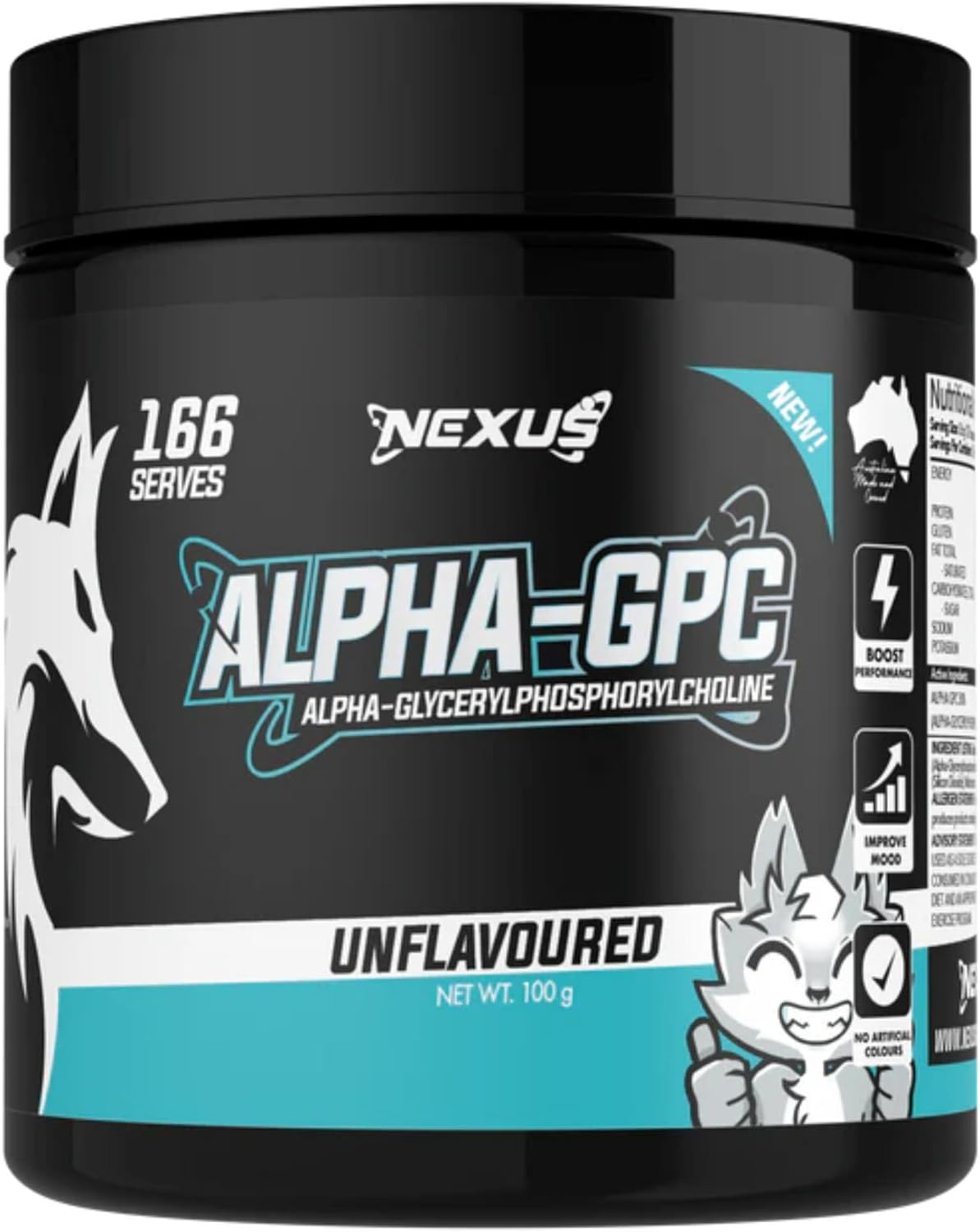 Nexus Alpha GPC 500Mg Powder &ndash; 166 Serves 100G Unflavoured Cognitive Support Supplement &ndash; Boosts Memory, Focus, Mental Clarity & Power Output &ndash; Pure Choline Source for Brain & Performance image number 2