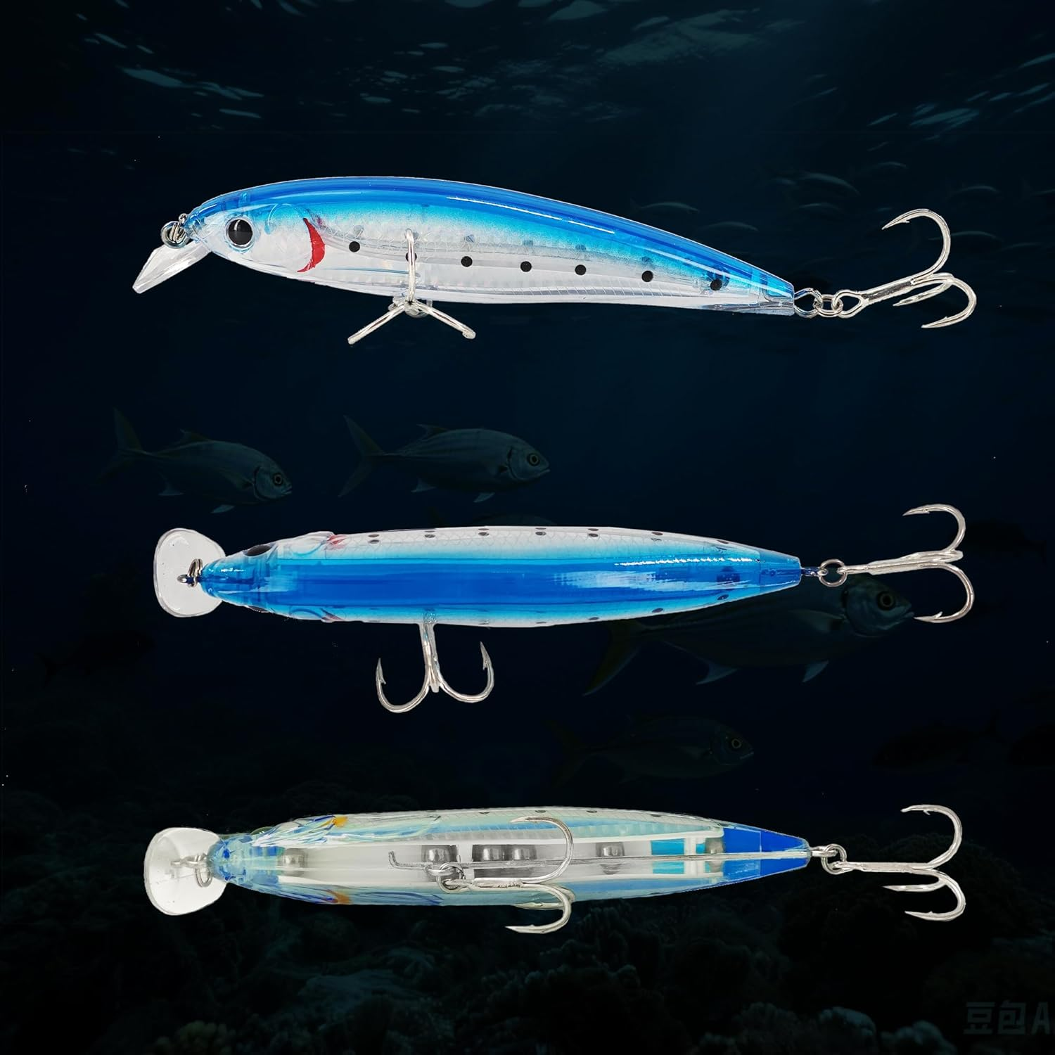 Keencatch Topwater Minnow Lure for Saltwater Fishing, Long-Casting Shallow Diver for Rock Fishing, Big Jerkbait for Kingfish, Bonitos, Salmon and Other Pelagic Fish image number 2