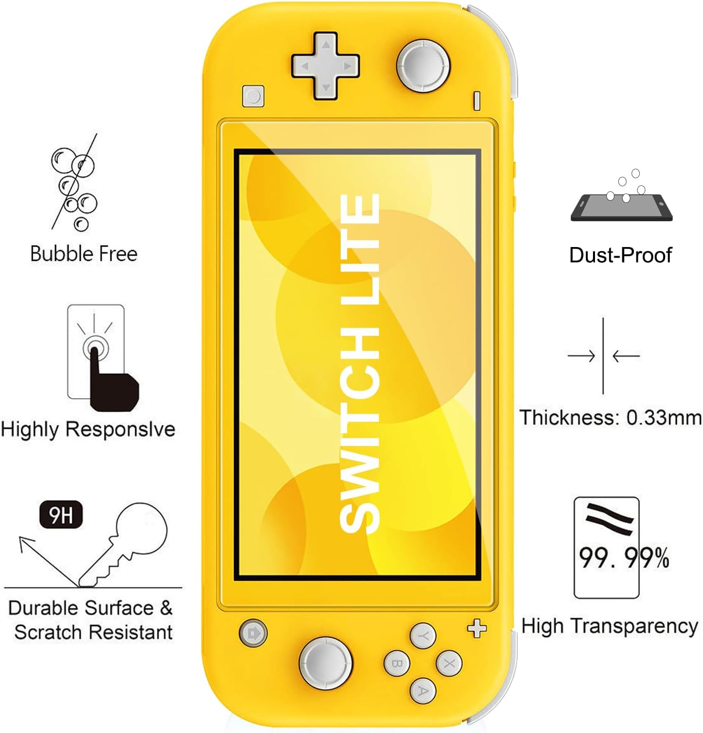 Ivoler [4 Pack Screen Protector Tempered Glass for Nintendo Switch Lite, Transparent Hd,High Definition,Clear Anti-Scratch with Anti-Fingerprint Bubble-Free Fit Switch Lite 2019 image number 2