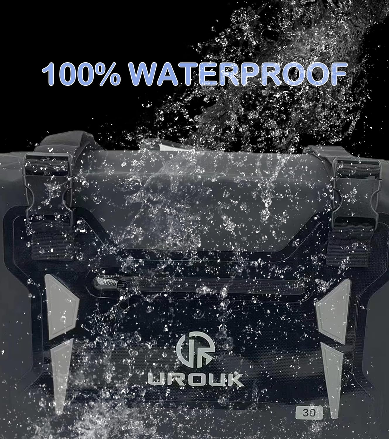 Motorcycle Saddle Bags Waterproof 60L (30L*2) Motorbike Saddlebags Motor Side Bag Pannier Bag for Most Motorcycle Racks (Black) - Black image number 2