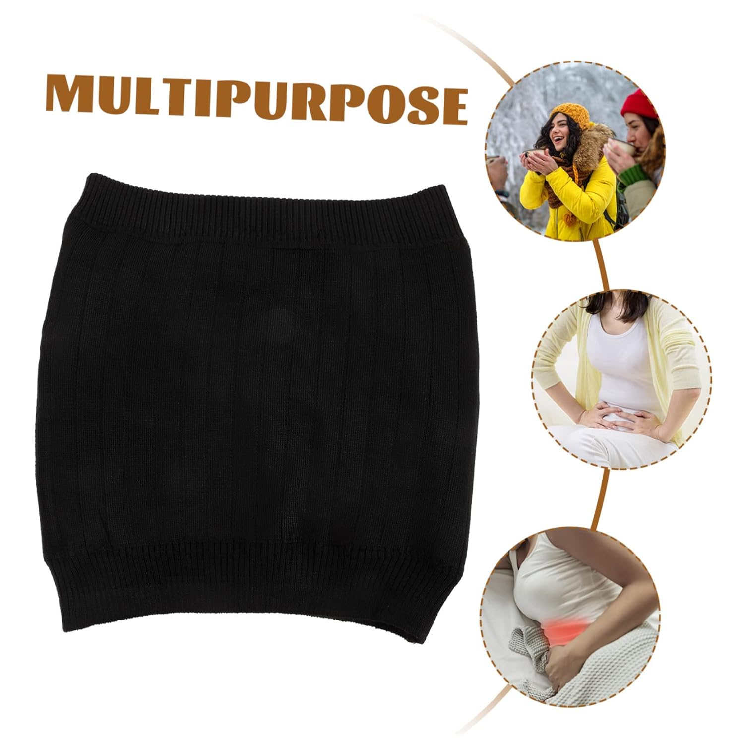 360&deg; Lambswool Kidney Belt Wear-Resistant Waist Support Band Thickened Winter Stomach Wrap Adjustable Waist Protective Strap for Men and Women image number 1