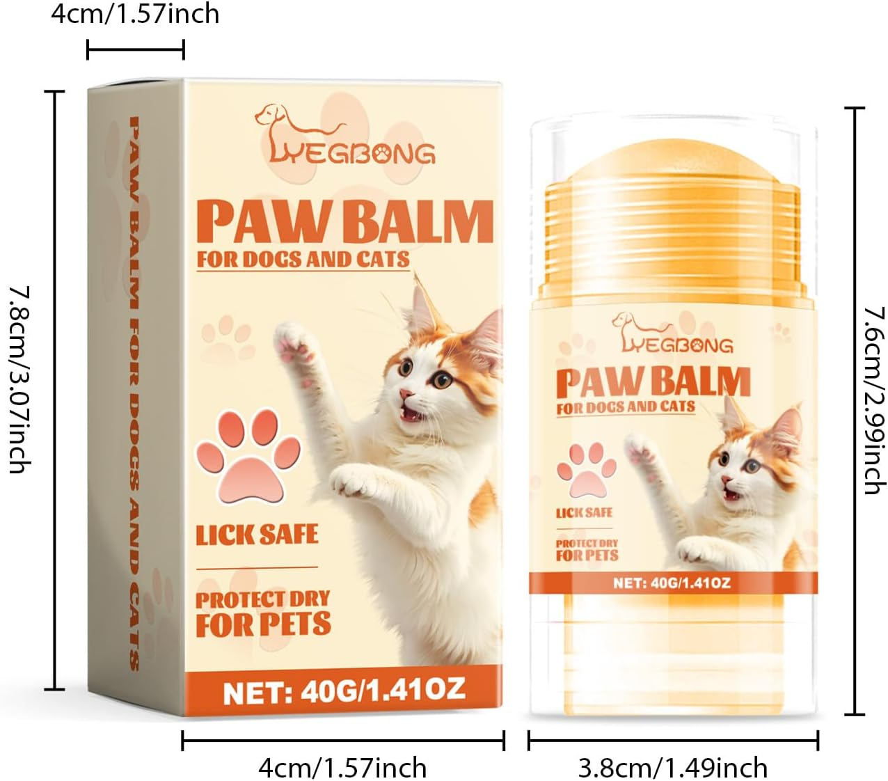 Cat Paw Butter,Natural Leak-Proof Dog Paw Balm,Moisturizing Ointment for Dogs & Cats,Winter Protection for Paws, Nose & Elbows - Ideal for Travel & Outdoor Adventures image number 2