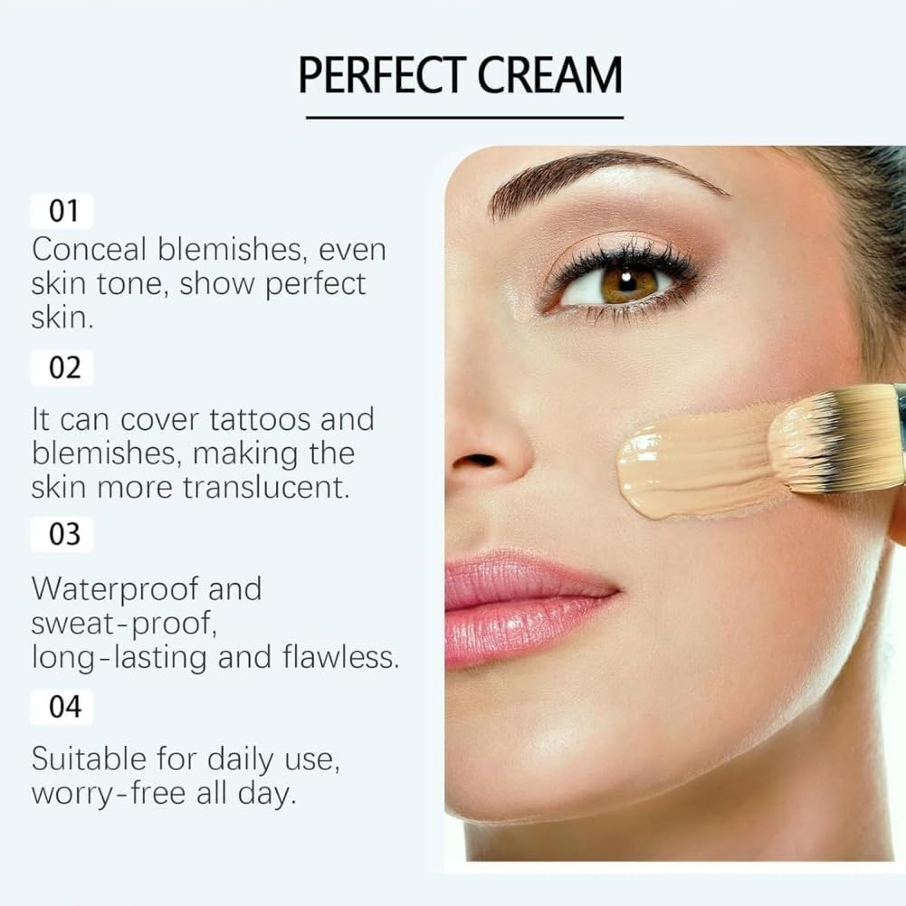 All-Over Complexion Perfector, 80 G Body Coverage Perfector, Moisturising Concealer Cream, Long-Lasting CC Cream, Waterproof and Sweatproof Skin Colour Concealer image number 3