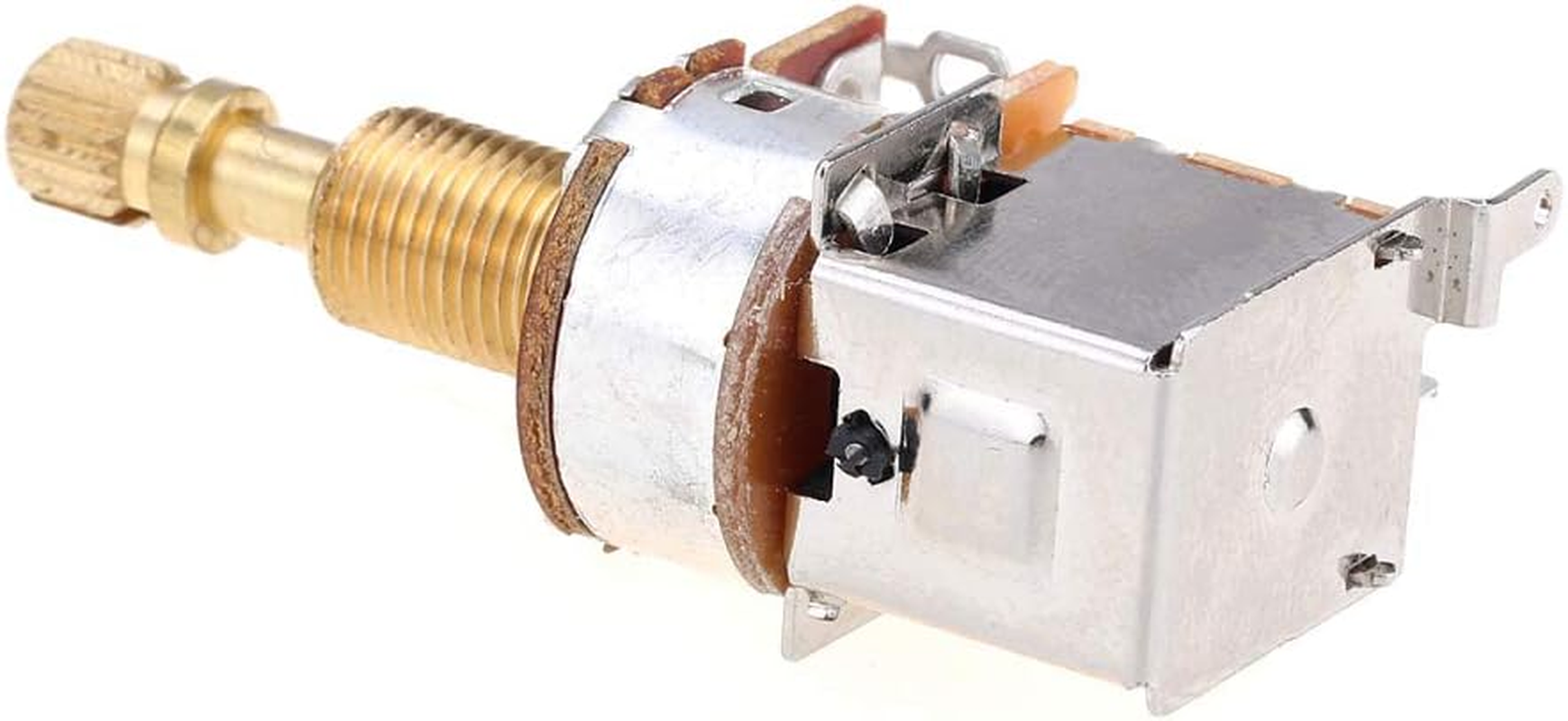 Musiclily Pro B250K Full Brass Metric Coarse 18-Spline Split Shaft Pots Push/Push Linear Taper Potentiometers for Electric Guitar Bass (Set of 2)