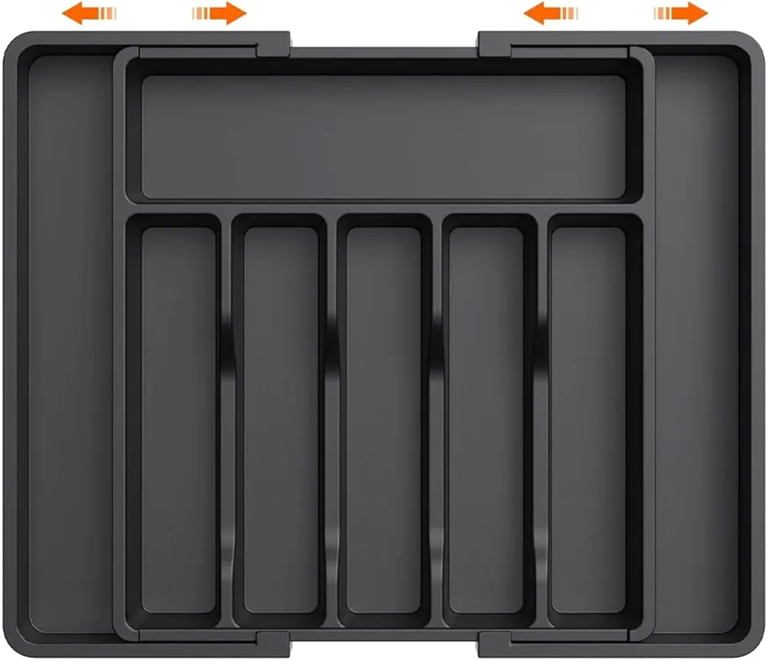 Sophistik Drawer Organiser, Extendable Cutlery Tray - Adjustable, Durable Design in Black, Grey, and White &ndash; Perfect for Kitchen Utensils, Cutlery, and Drawer Organisation (Grey)