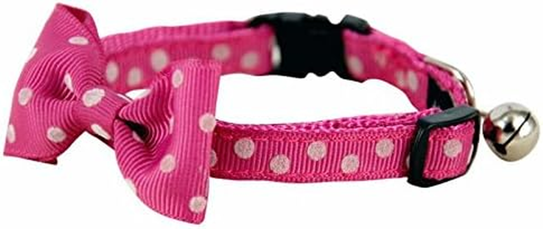 Wouapy Wouapy Bow Tie Collar for Cat, Pink Collar in One Size Adjustable for Neck of 21/31 Cm