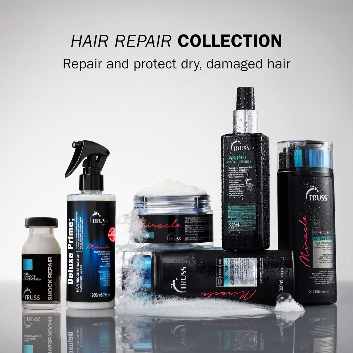 TRUSS Shock Repair - Hair Treatment for Damaged Hair - Highly Concentrated Ampoules for Weekly Reconstruction & Hair Repair. Promotes Hydration, Strength and Protection - 4 Week Supply image number 3