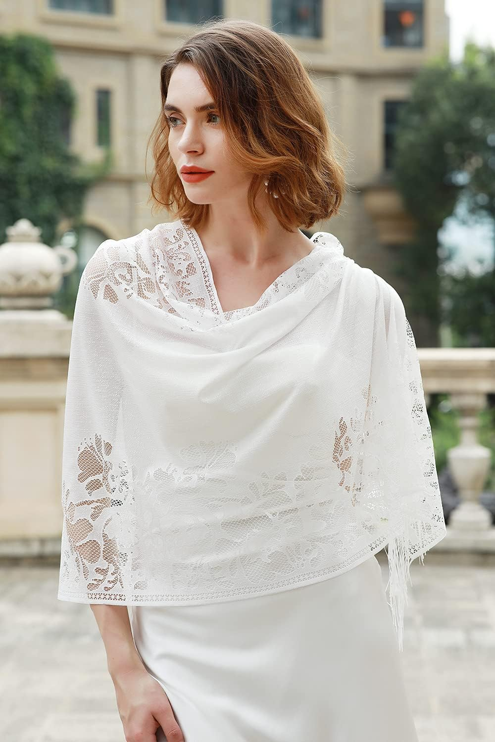 RIIQIICHY Shawls and Wraps for Evening Dresses Scarfs for Women Pashmina Wedding Formal Shawl - Black image number 2