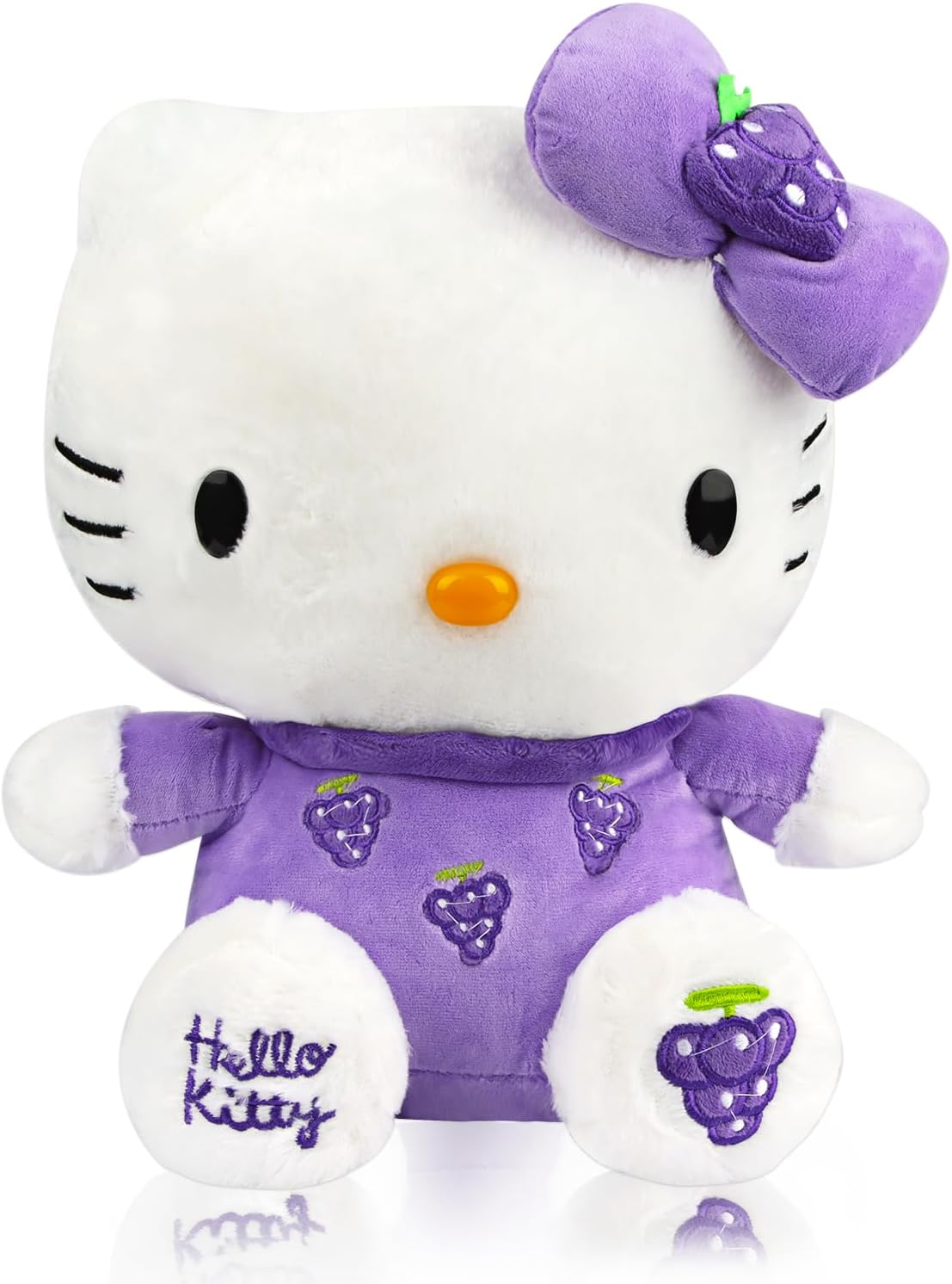 Hello-Kitty Plush Toy, Hello Kitty Cuddly Toy, 30 Cm Kawaii Cat Plush, Plush Large for Children, Plushie Toy for Girls, Birthday Party (Purple Grapes) image number 4