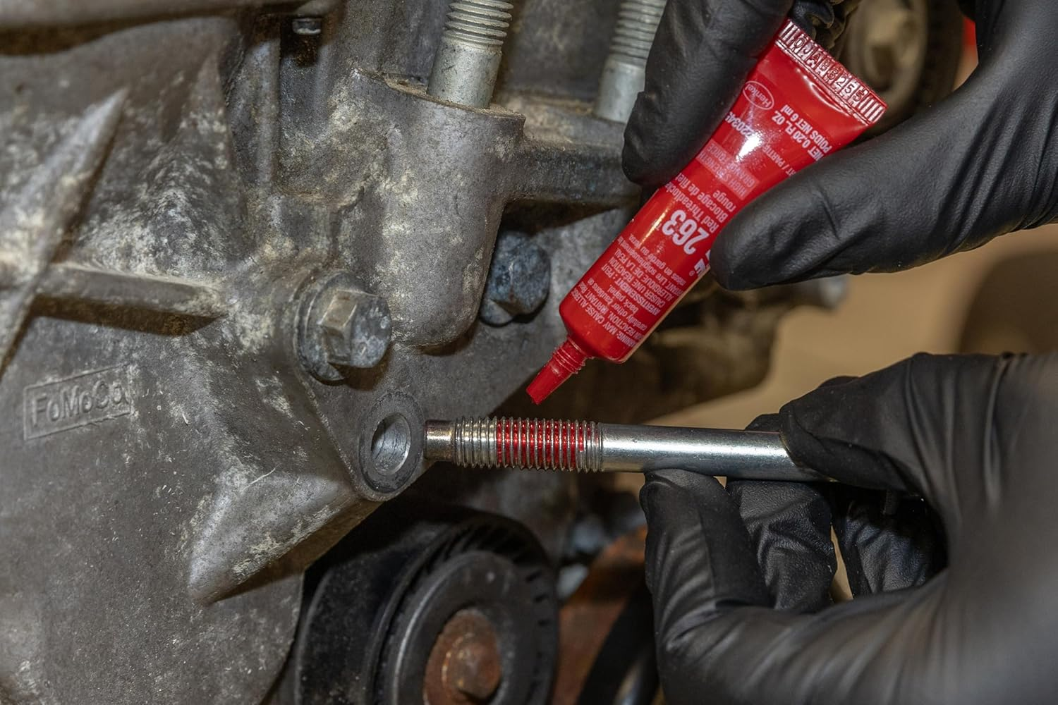 LOCTITE 263 Threadlocker for Automotive: High-Strength, Oil Tolerant, High-Temperature, Fluorescent, Anaerobic, Heavy Duty Applications | Red, 6 Ml Tube image number 6