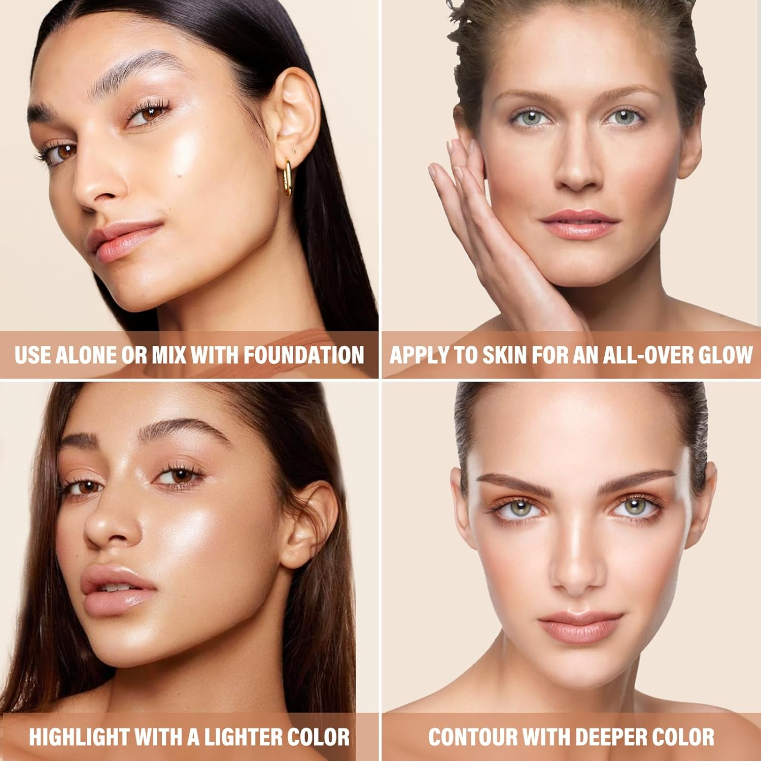 Boobeen Liquid Foundation Makeup, Waterproof Dewy Foundation with Slight Shimmer, Illuminator Highlighter, Luminous Silk Foundation to Enhance Skin Natural Glow image number 3