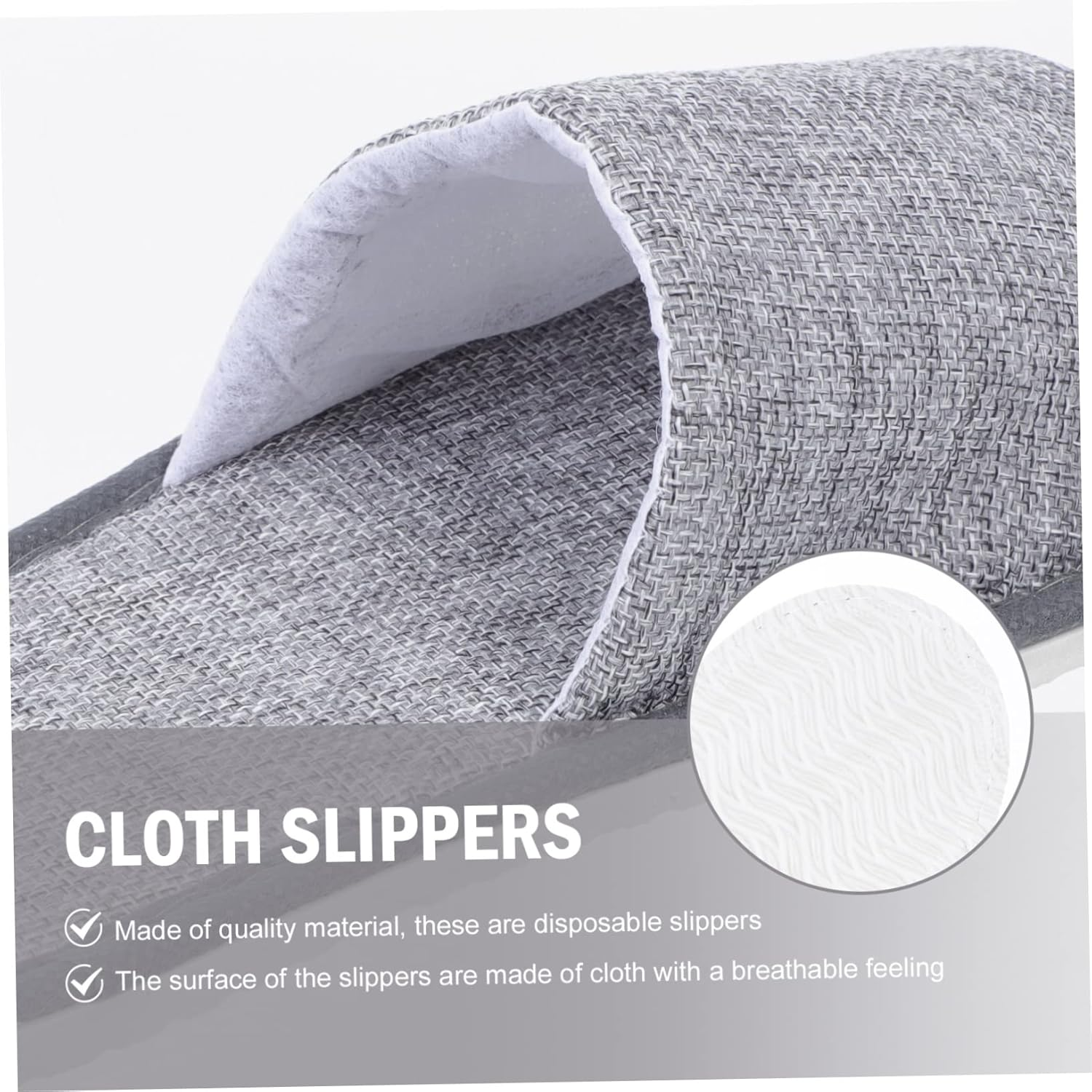 PENIKOKO 6 Pairs Disposable Skid Slippers Lightweight Breathable Open Toe Hotel Travel Necessity with Sole for Home Salon and Term Rentals image number 6