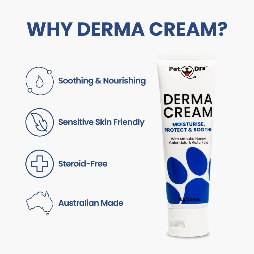 Nourish Pet Co. Derma Cream - Dog Skin Irritation Treatment, Hot Spot and Itch Relief for Dogs, Fast-Acting Moisturizing Formula, Soothes Dry Skin, Fragrance Free, 75G image number 2