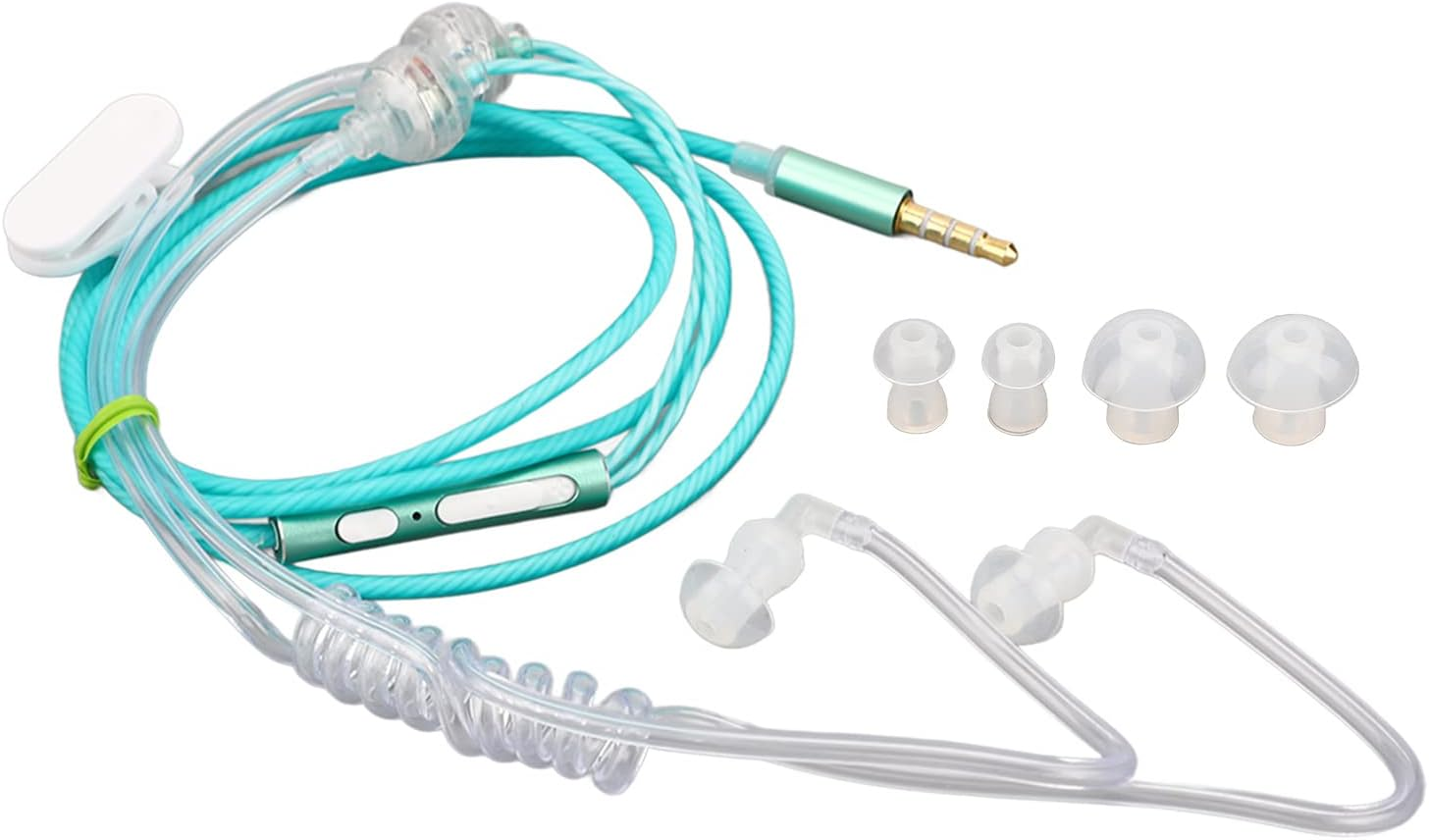 OEBUAFI Radiation- Noise Canceling Headphones, 3.5Mm Air Tube Headphones, Ergonomic Binaural Earbuds for Tablet Gym (Orange)