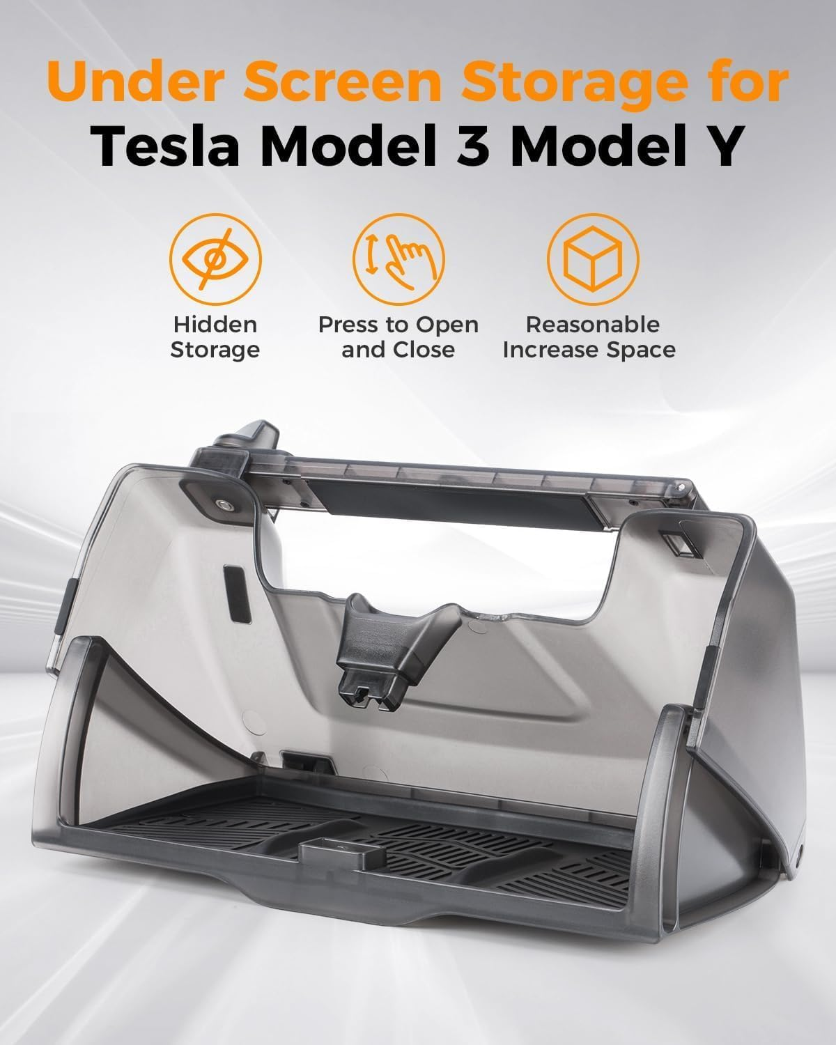 Hidden Under-Screen Storage Compatible with Tesla Model Y/Model 3 2021-2024, Center Console Organizer Accessories for Tesla Model Y Model 3 image number 5