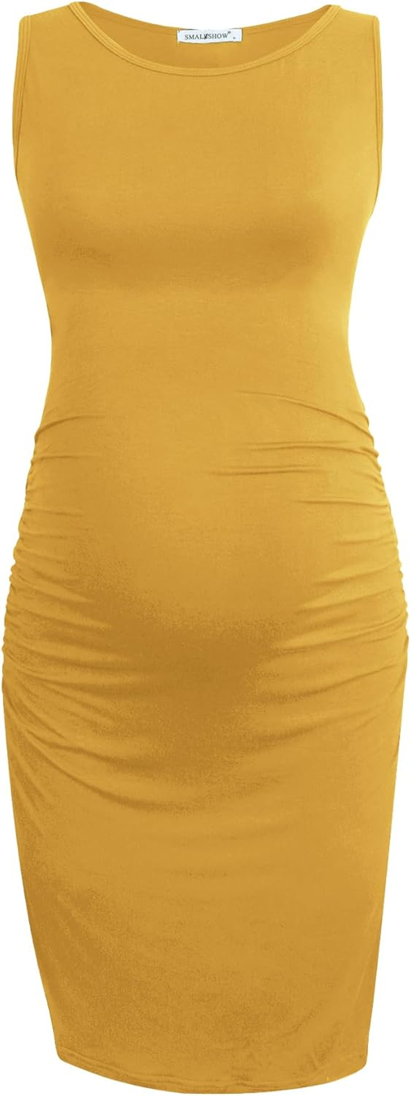 Smallshow Women'S Sleeveless Maternity Dress Ruched Pregnancy Clothes image number 5