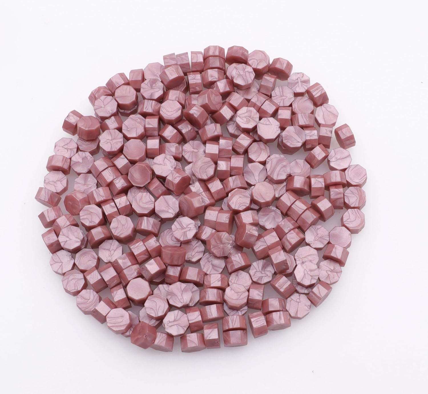 300Pcs Wax Seal Beads, Sealing Wax Beads,Octagon Wax Sealing Beads for Wax Seal Stamp, Cards, Wedding Invitations, Wine Packages, Gift Wrapping, Letter Sealing (Rose Gold) - Pearl White image number 7