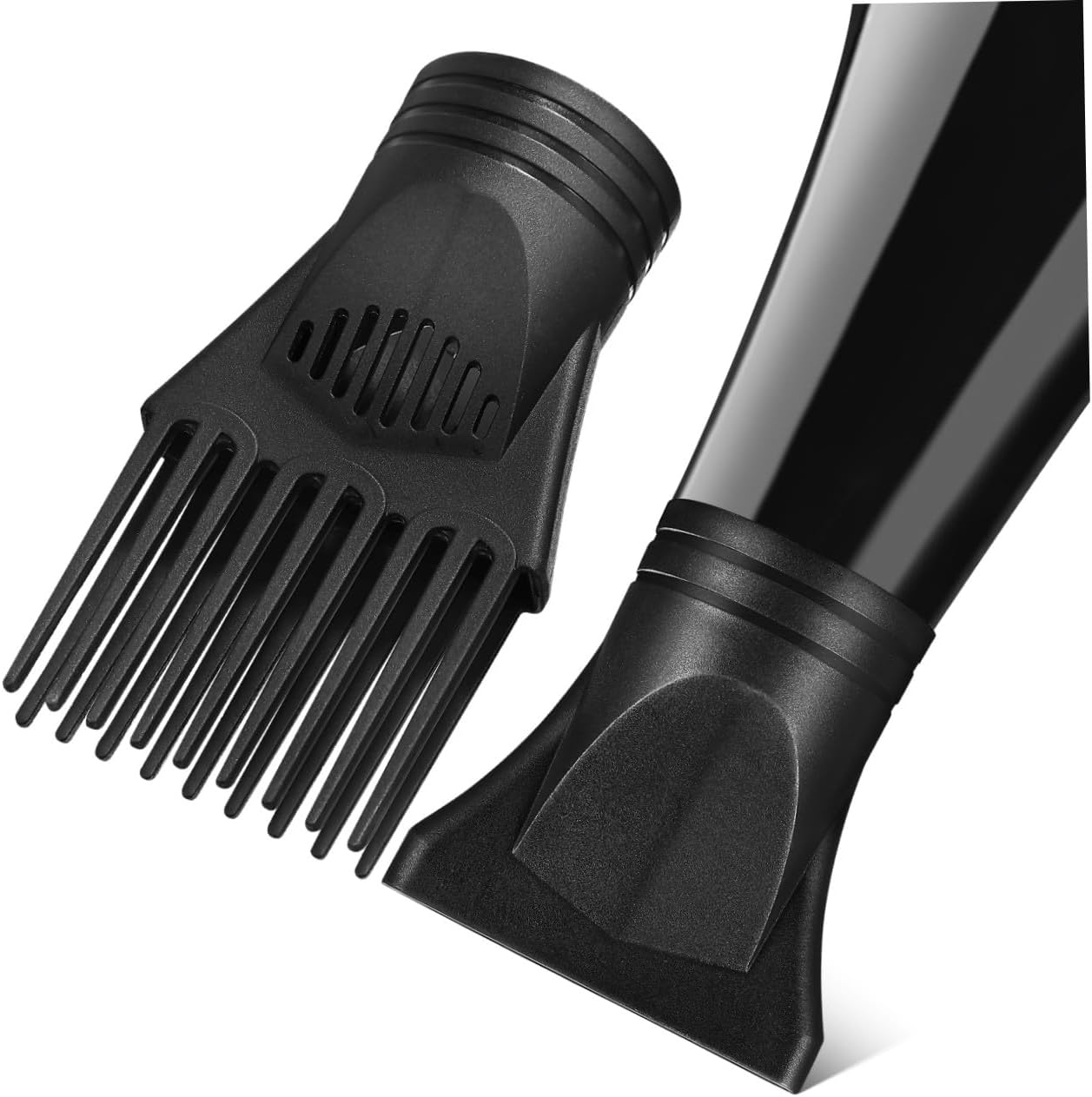 Healeved 2-Piece Professional Plastic Hair Dryer Nozzle Diffuser Set Comb and Long Flat Nozzle Attachment for Universal Hairdryers for Smoothing and Detangling Hair image number 6