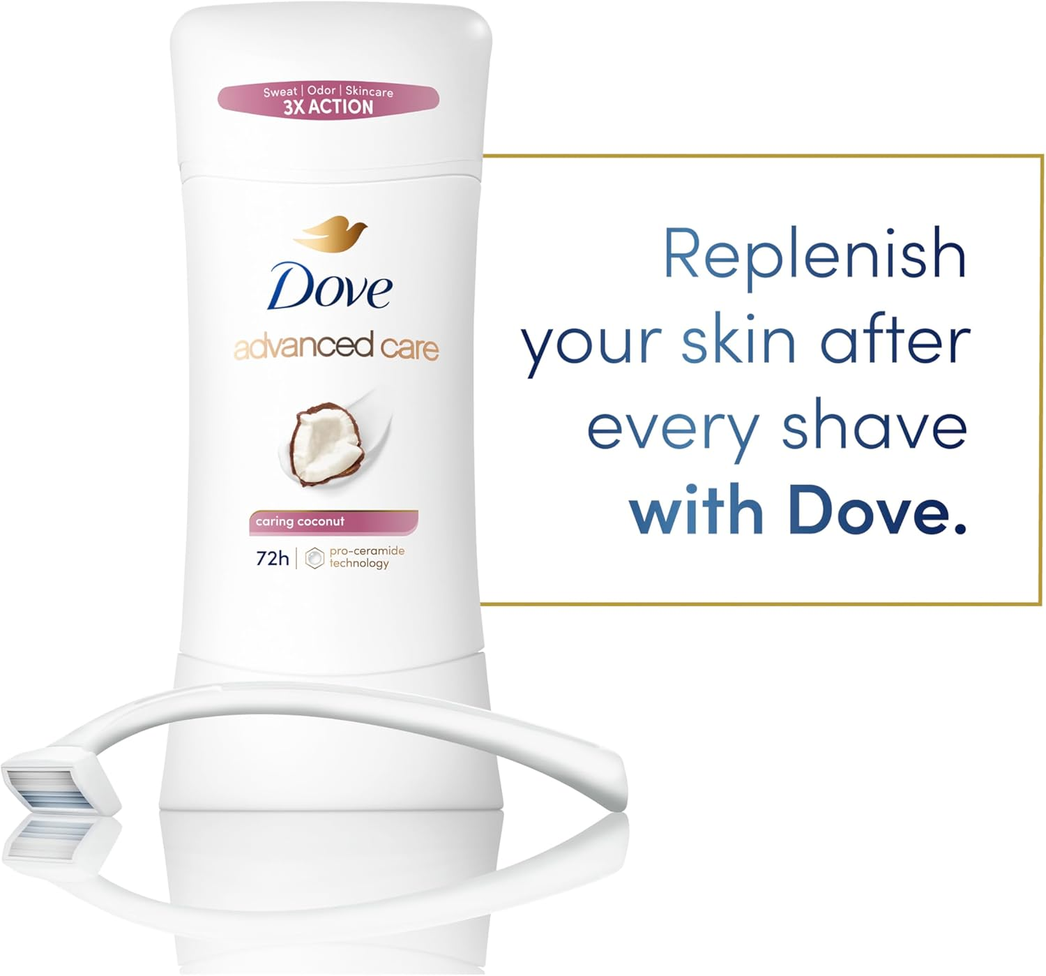 Dove Advanced Care Caring Coconut Anti-Perspirant Deodorant, 80Ml image number 5