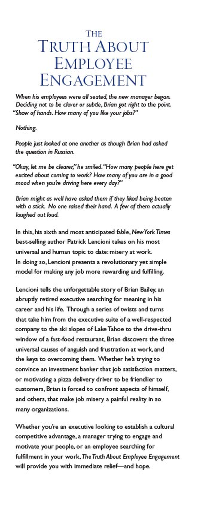 The Truth about Employee Engagement: a Fable about Addressing the Three Root Causes of Job Misery: 27 image number 4