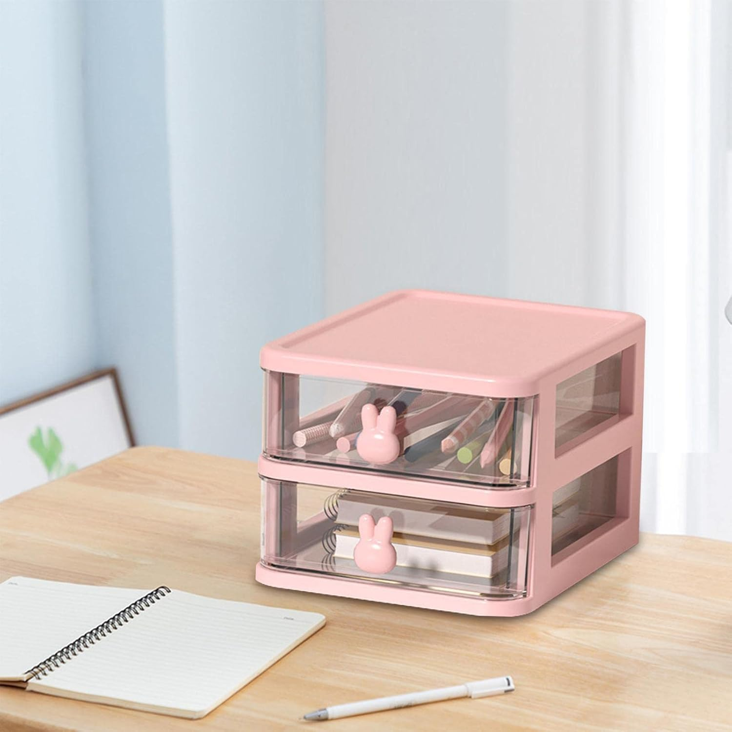 Small Desk Organizer - 4 Drawer Tabletop Storage Organizer Station | Table Organizer with Drawer, Desktop Storage Drawers for Arts Crafts Stationary image number 3