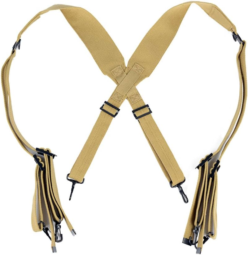 SMONT Repro WW2 US. Army M1936 Suspenders WWII Combat Standard X Strap Canvas/Khaki, Khaki, Medium image number 4