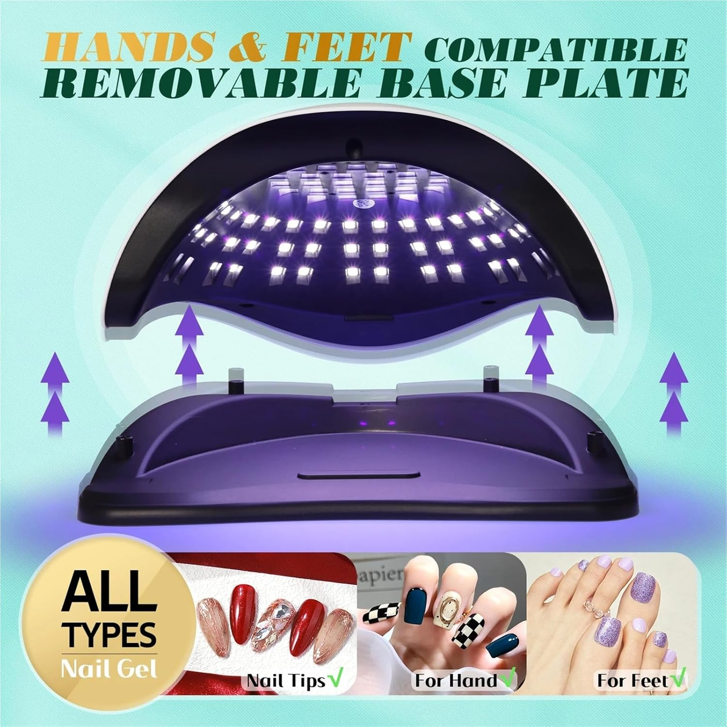 380W UV Nail Lamp 81 Leds Dryer Machine with LCD Screen Quick-Drying Manicure for Curing All Nails Gel Art Tools(X25) - X25 image number 4