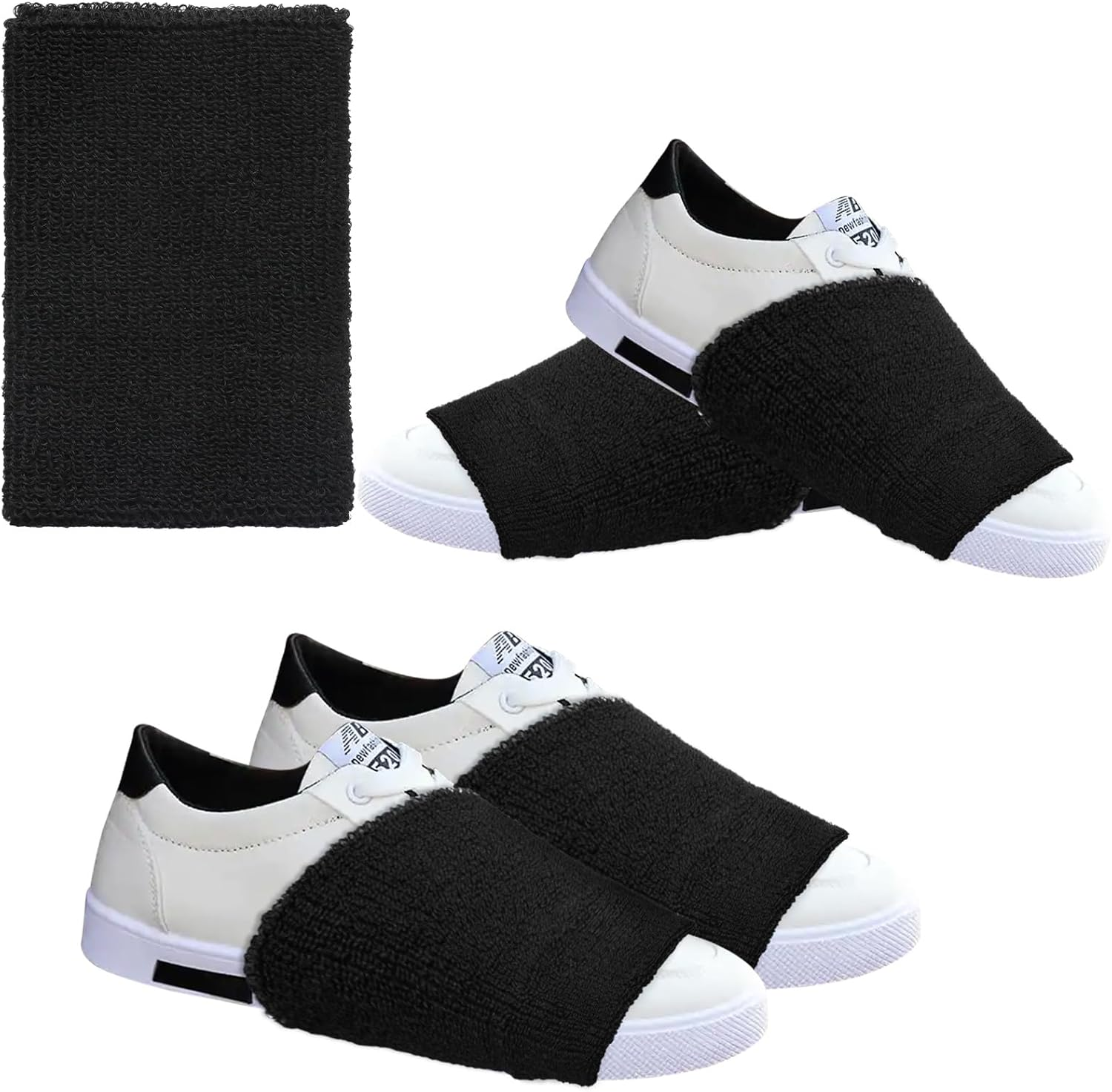 Sock Shoes for Dancing, 2 Pairs Dance Socks Non-Slip, 4.7"X3.3" Dance Foot Covers for Hip Hop, Shoe Covers over Sneaker for Hip Hop, Salsa, Tango, Yoga, Ball Games (Black)