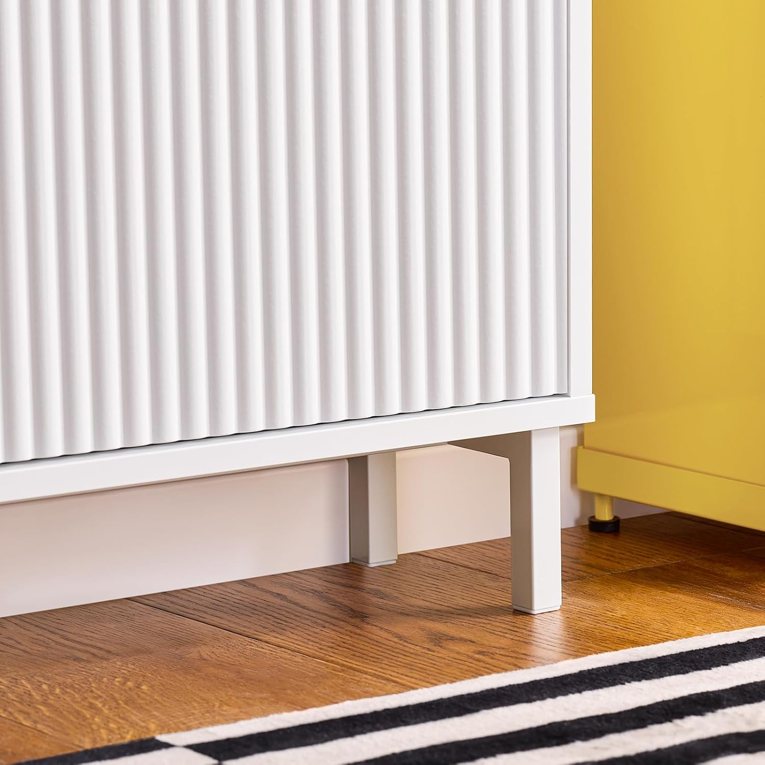 Sobuy White Shoe Cabinet with 2 Flip-Drawers Narrow Shoe Rack Storage Cupboard Organizer FSR177-W image number 4