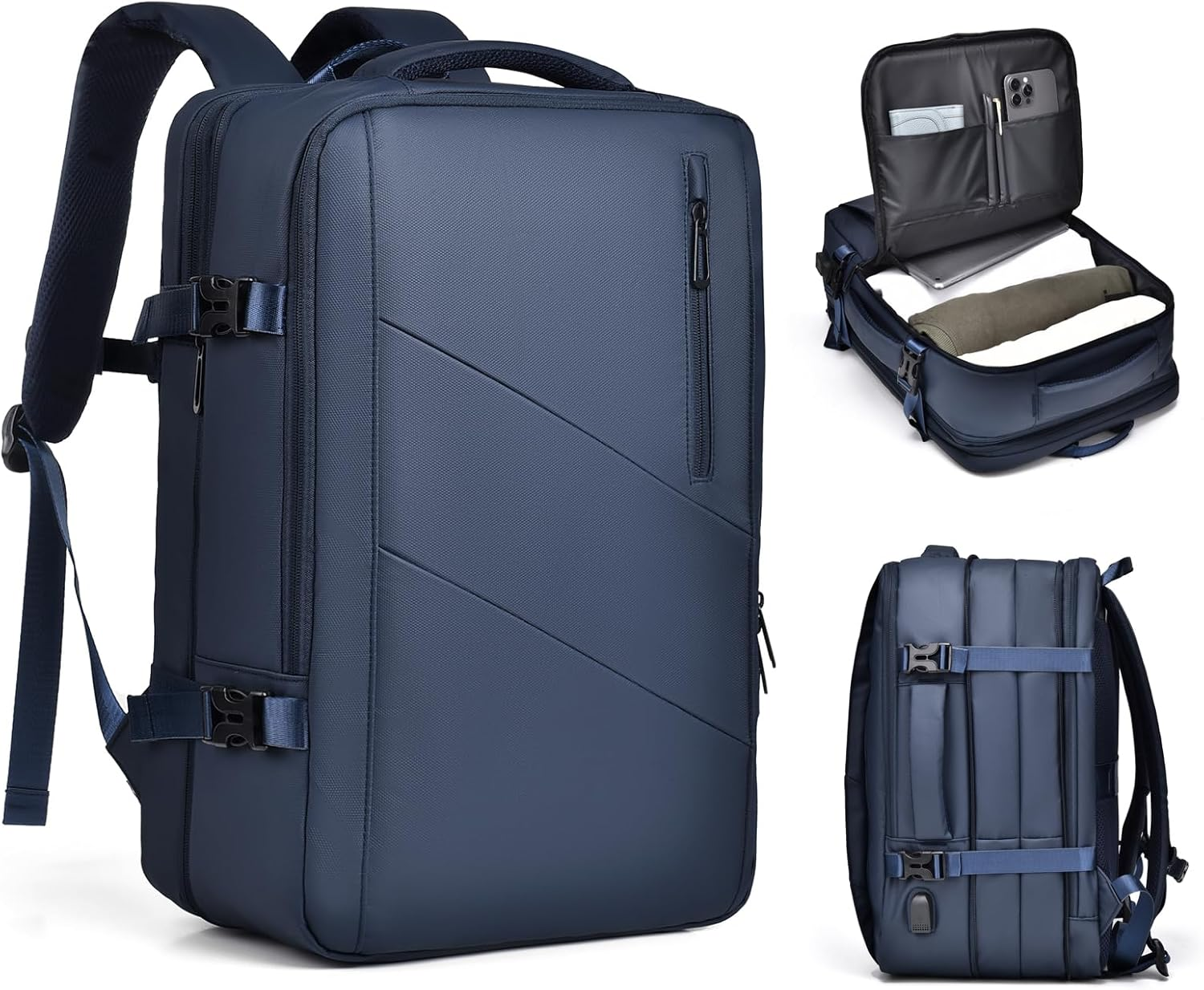 Travel Laptop Backpack 16 Inch with USB Charging Port - Waterproof Travel Backpack for Men & Women, Insulated Lunch Bag with Large Capacity, Tsa-Friendly Airline Approved Computer Backpack