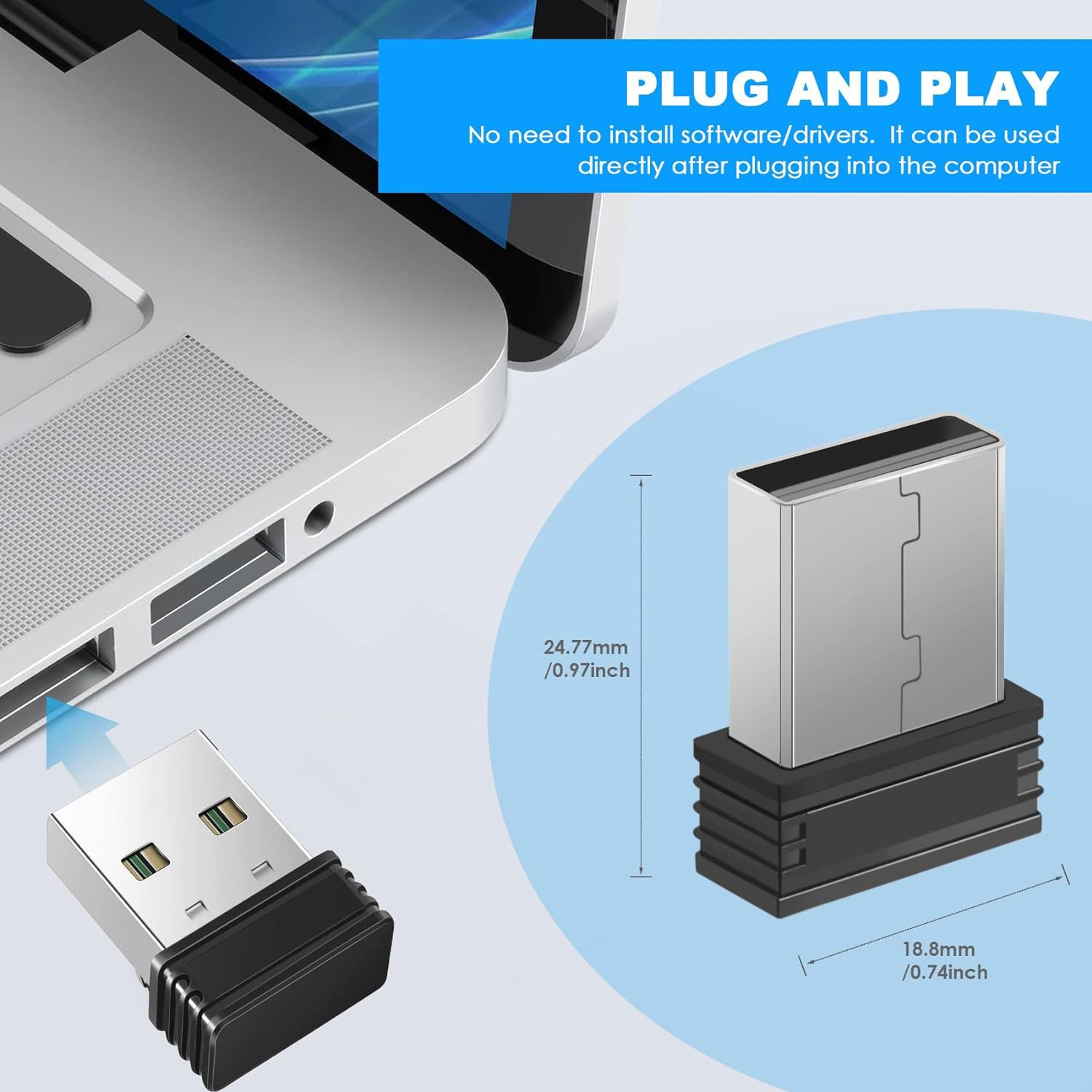 Mouse Jiggler USB, Undetectable USB Mouse Mover NO Software Required, Keeps Computer Awake, Simulate Mouse Movement, Plug-And-Play image number 5