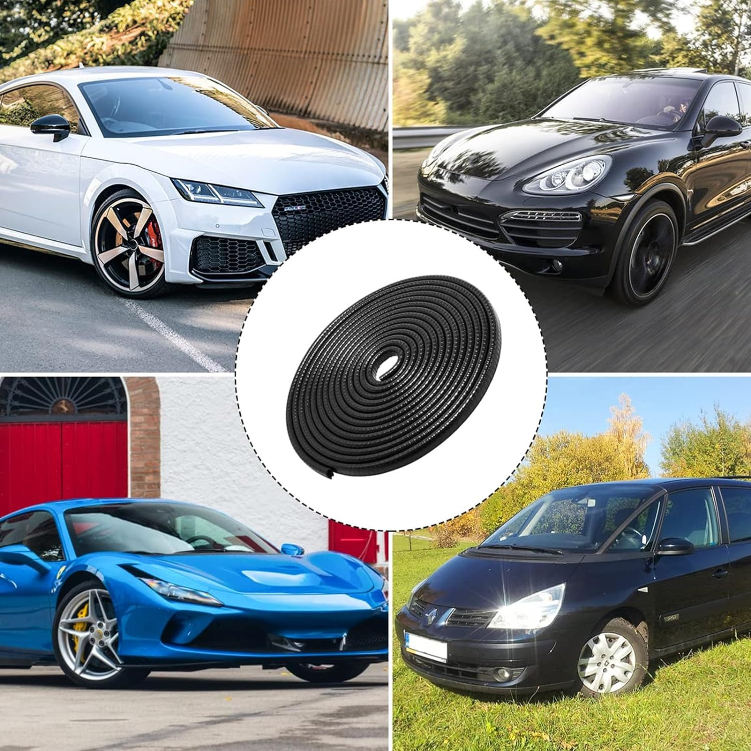 Car Door Edge Guards,16.4Ft(5M) Universal Rubber Seal U Shape Car Door Protector,Automotive Door Entry Guard Automotive Trim Car Door Edge Protector for Trucks Sedans SUV image number 2