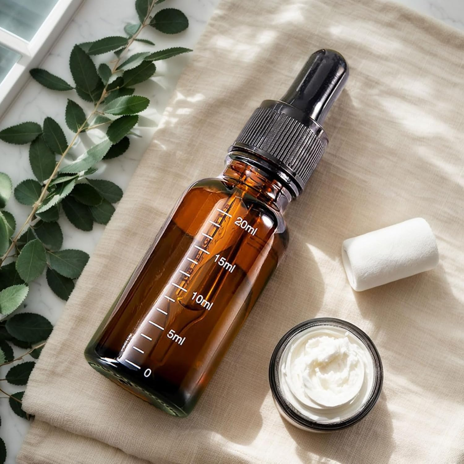 Glass Dropper Bottles 2 Pcs 100Ml Amber Refillable Dropper Bottle with Measured Eye Dropper for Essential Oils Perfume Travel Storage Leralsta image number 3