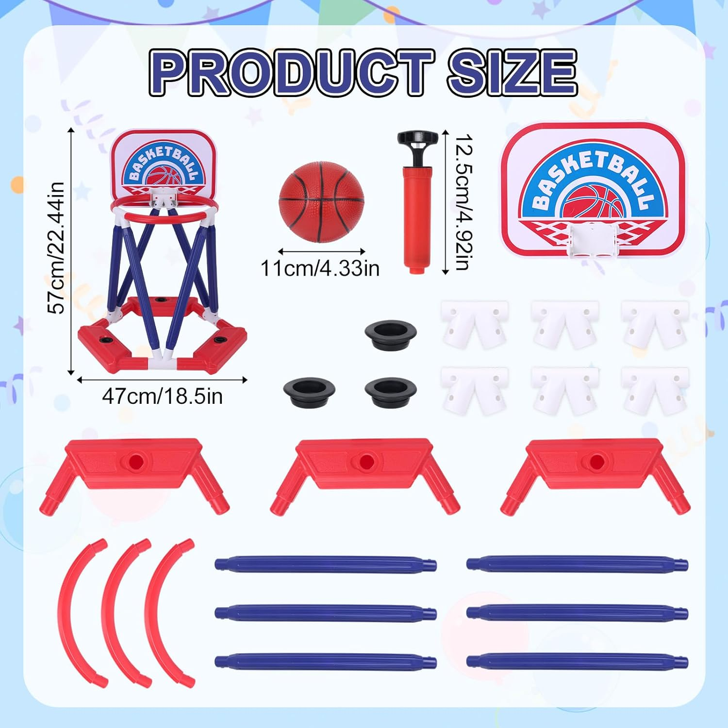 Penitue Pool Basketball Hoop, Floating Water Basketball Game Inflatable Swimming Pool Games for Boys & Girls Outdoor Summer Fun for Family