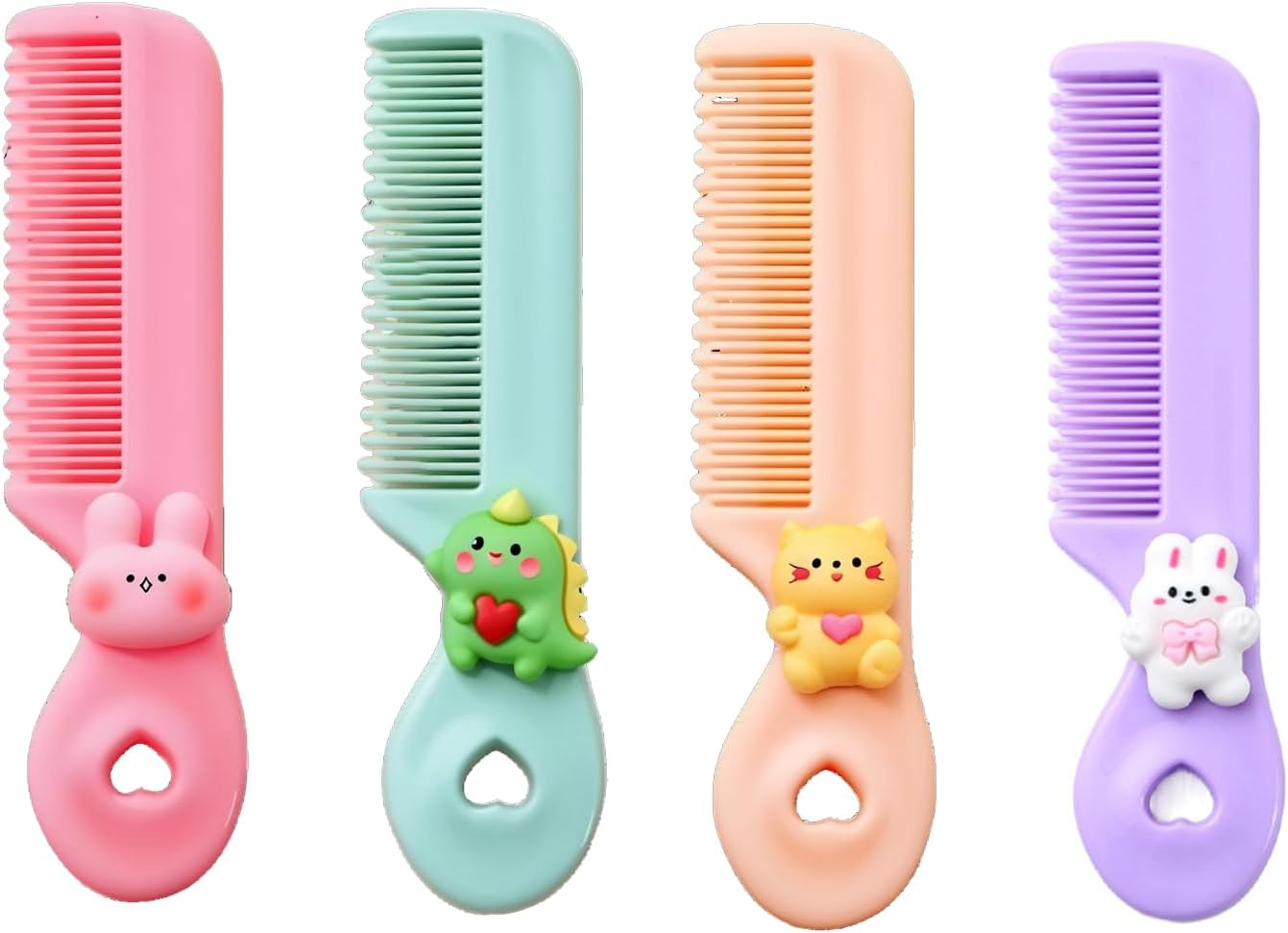 Yeanifeana 4 Pack Hair Combs Set, Wide Tooth Detangling Combs for Boys and Girls, Pain-Free Anti-Knot for Wet/Dry/Curly Hair with Animal Shapes image number 2