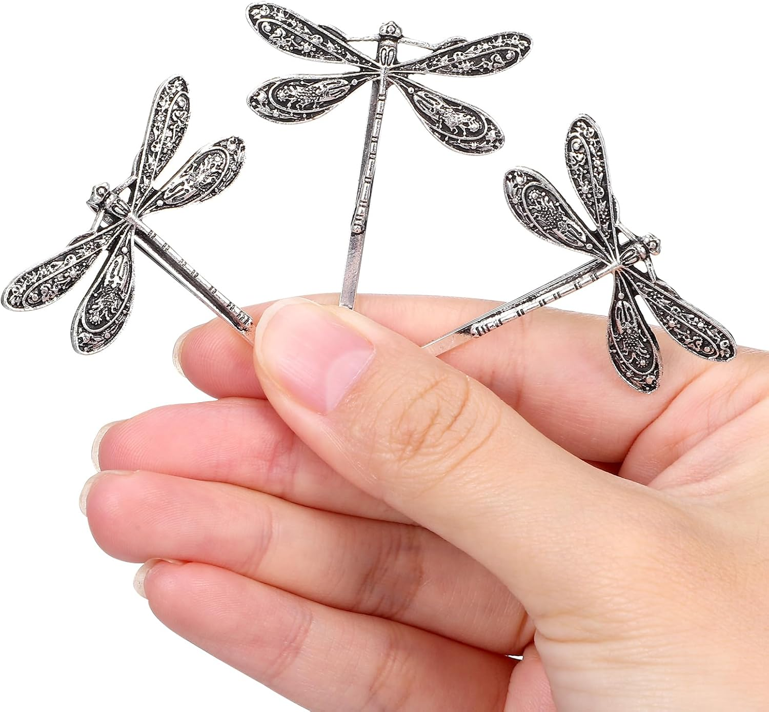 Healeved Dragonfly Hair Clips 4-Pack Vintage Style Metal Barrettes for Women Girls Kids Elegant Hairpins for Weddings Parties Daily Wear Unique Retro Hair Accessories image number 4