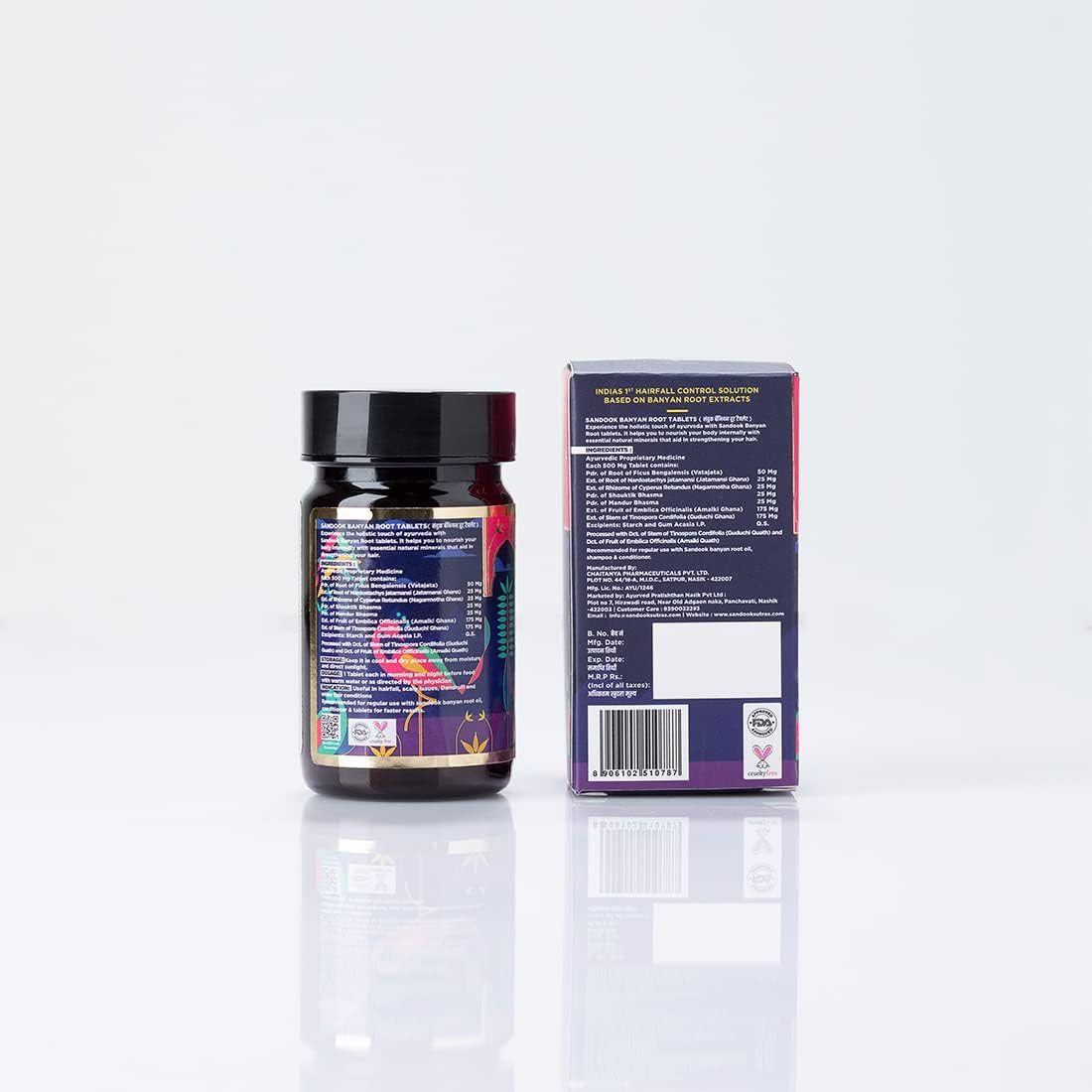 SANDOOK Banyan Root Care Tablet | Improves Hair Root Health | Scalp & Hair Nourishment | Hair Rejuvination | Lustrous Hair Growth (60 Tablets)