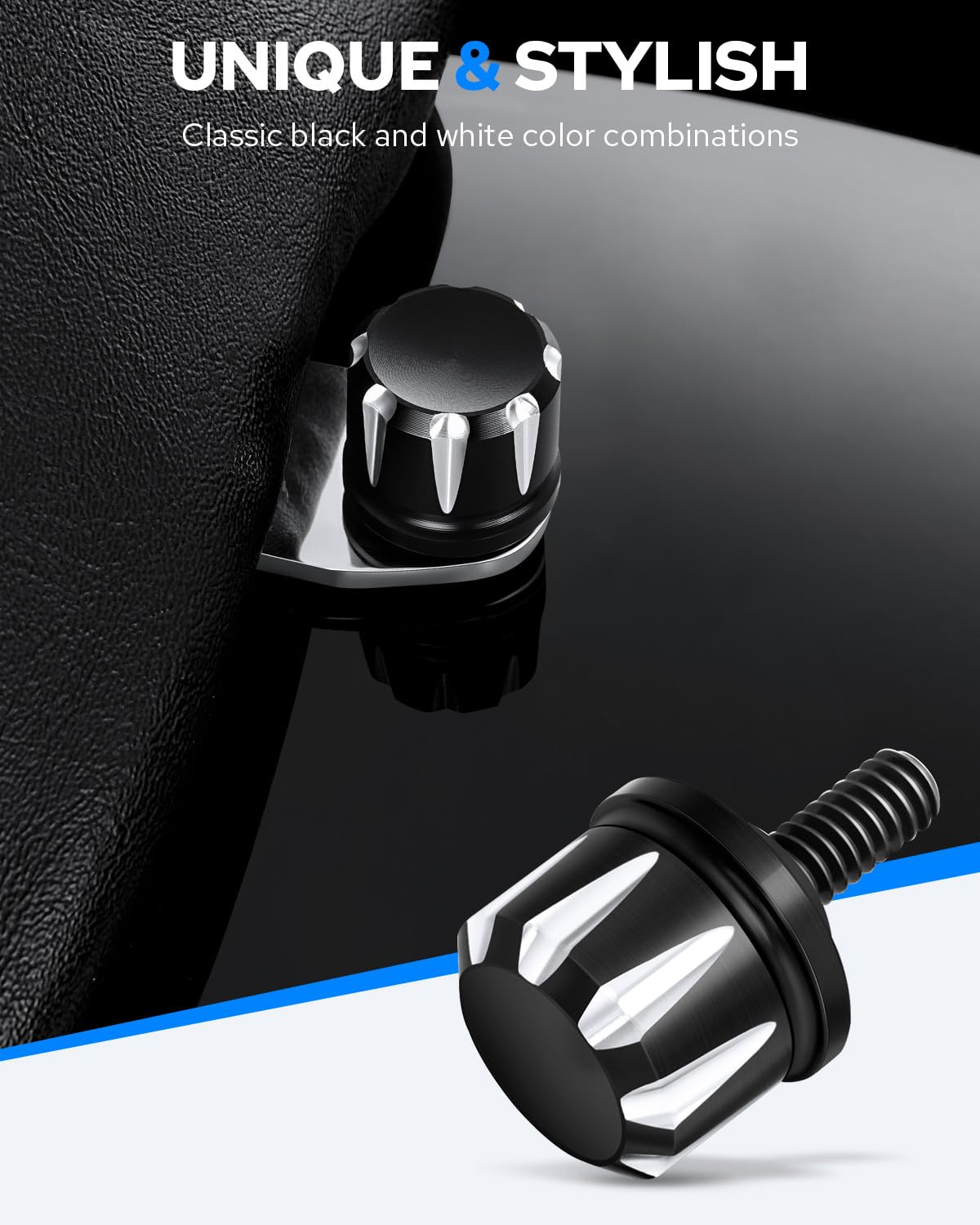 Benlari Black Seat Bolts Fender Mount Screw Compatible for Harley Davidson Touring Sportster Touring Road King Electra Street Glide 1996-2022