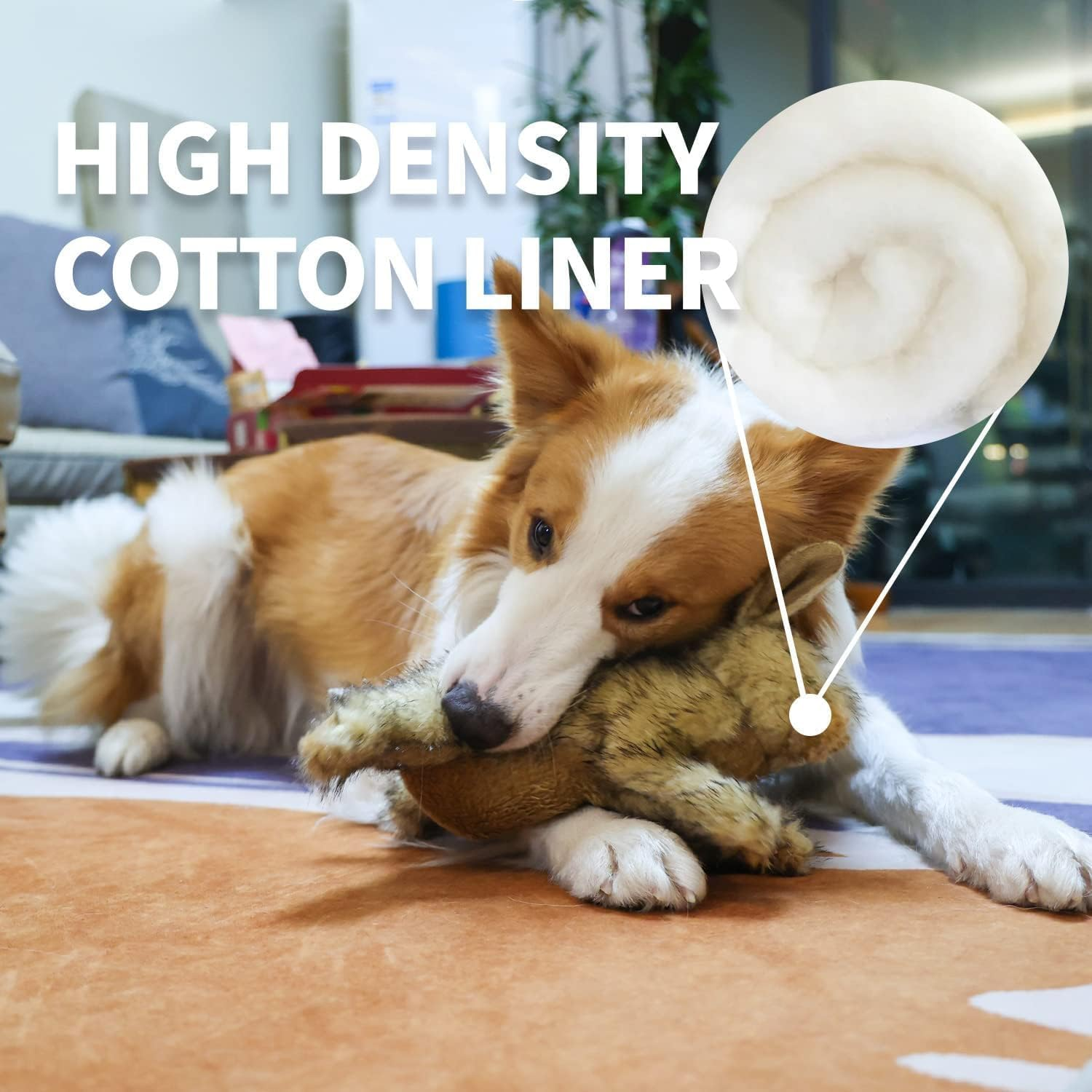 All for Paws Rabbit Dog Toy with Squeaker, 12-Inch/ 30 Cm image number 4