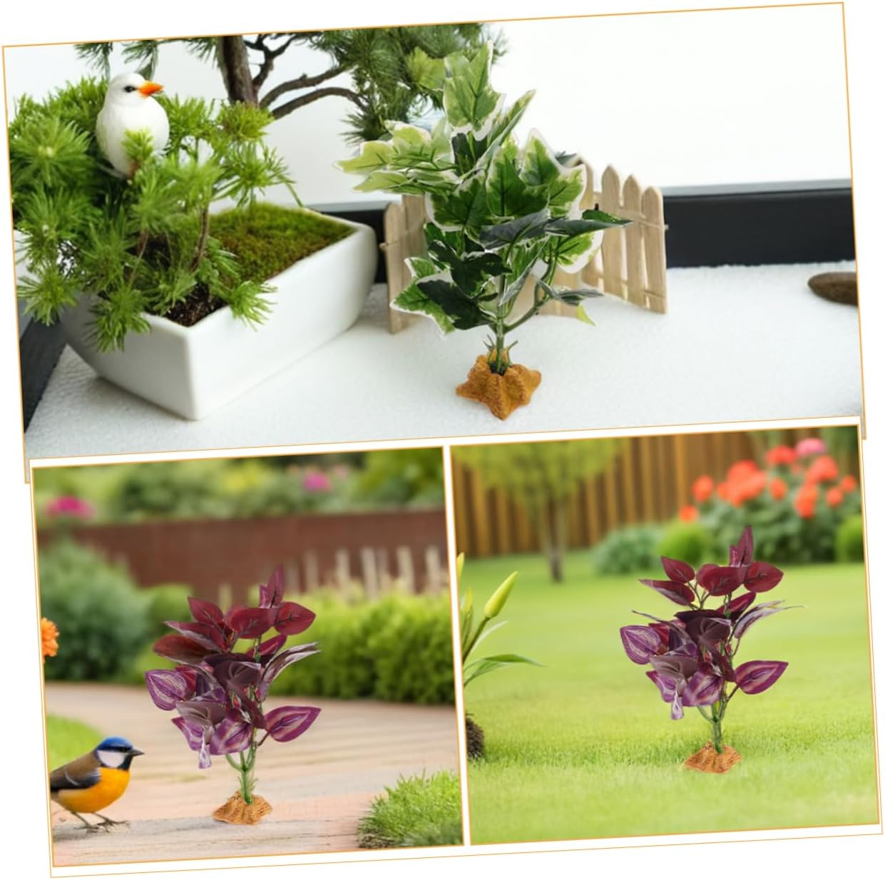 VICASKY 2Pcs Artificial Aquarium Green Plants Realistic Reptile Terrarium Decoration for Snake Lizard Turtle Habitat Lightweight Low Maintenance Fake Aquatic Plants Enhancing Pet image number 1