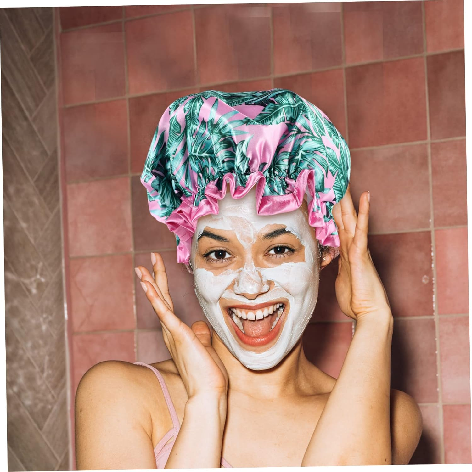 Cabilock 3Pcs Elastic Protective Shower Caps Multipurpose Hair Dyeing Caps for Home Use image number 1