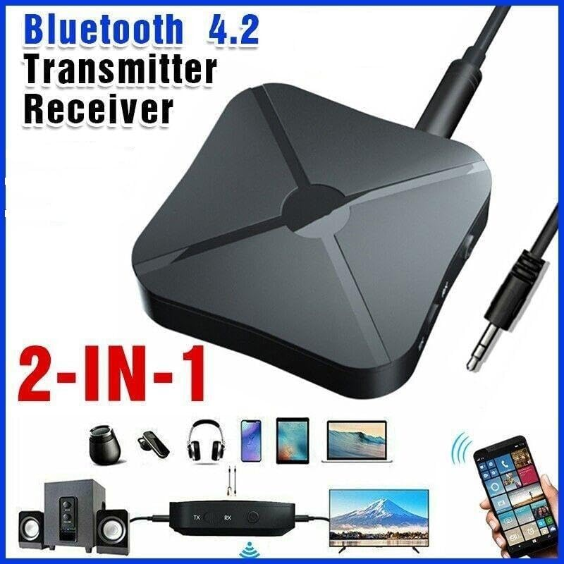 AIMALL 2In1 Wireless Bluetooth Audio Transmitter & Receiver Hifi Car Adapter RCA Aux-In, Compact Size (1.73 X 1.73 X 0.47 Inches) image number 3