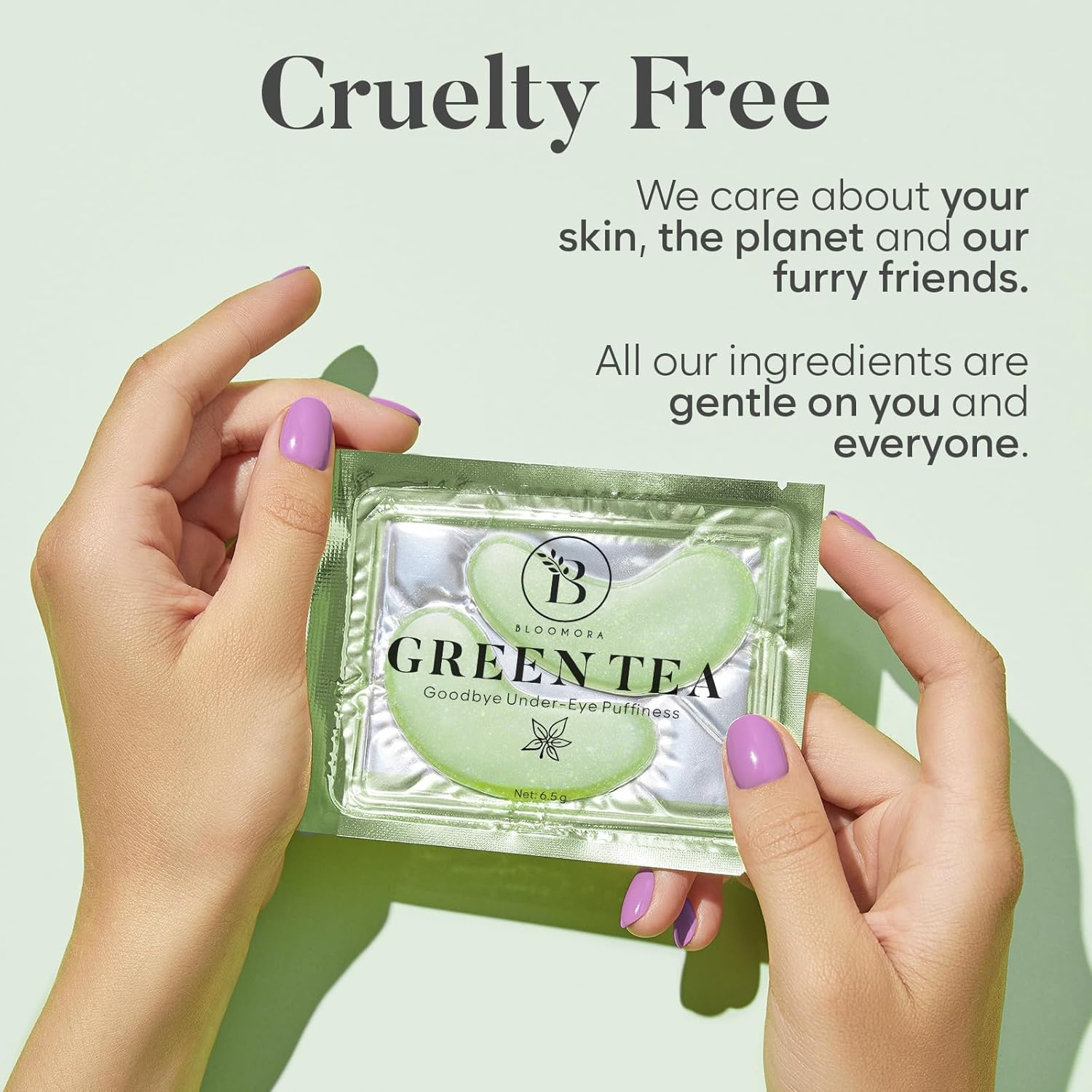 BLOOMORA Green Tea under Eye Patches (30 Pairs) - for Dark Circles & Puffiness - Hydrating Green Tea Eye Mask image number 6