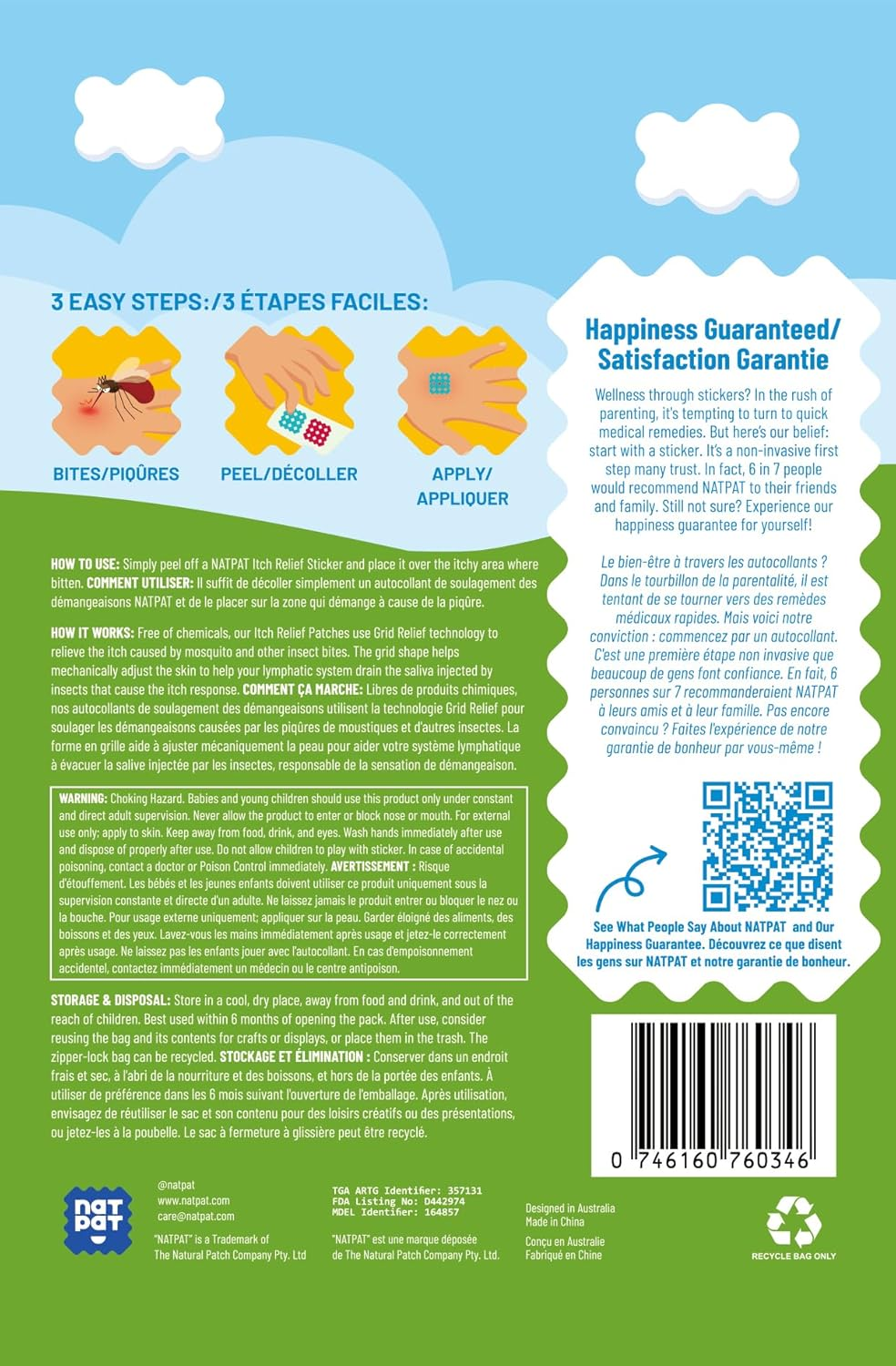 NATPAT Magic Patch Itch Relief Stickers - Insect Bite Patch for Mosquitos, Ticks, Midges, Sandflies, and Bed Bug Bites - Buzzpatch - 30 Count image number 2