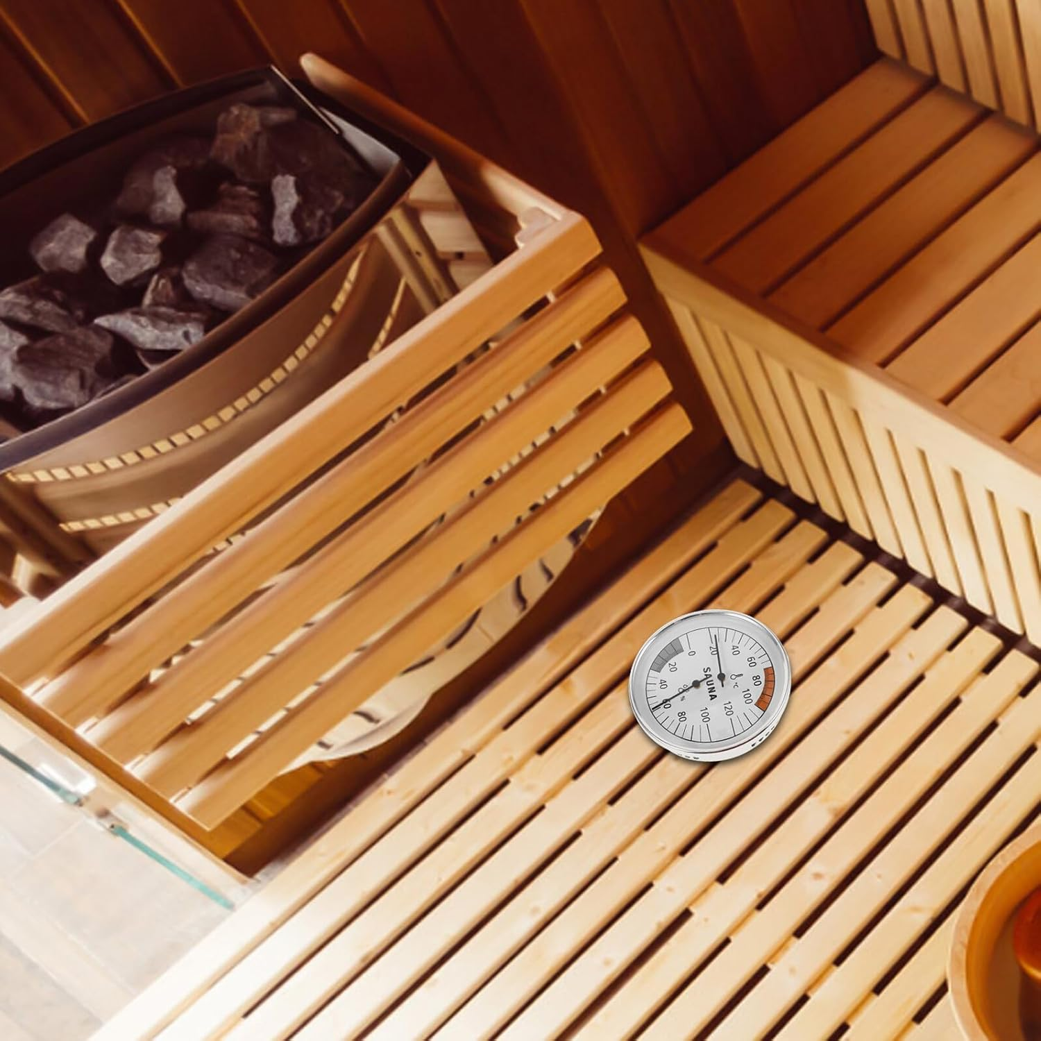 Abaodam High-Precision Sauna Hygrometer Indoor Temperature Humidity Monitor Wall-Mounted Thermometer for Sauna Rooms and Swimming Pools image number 2