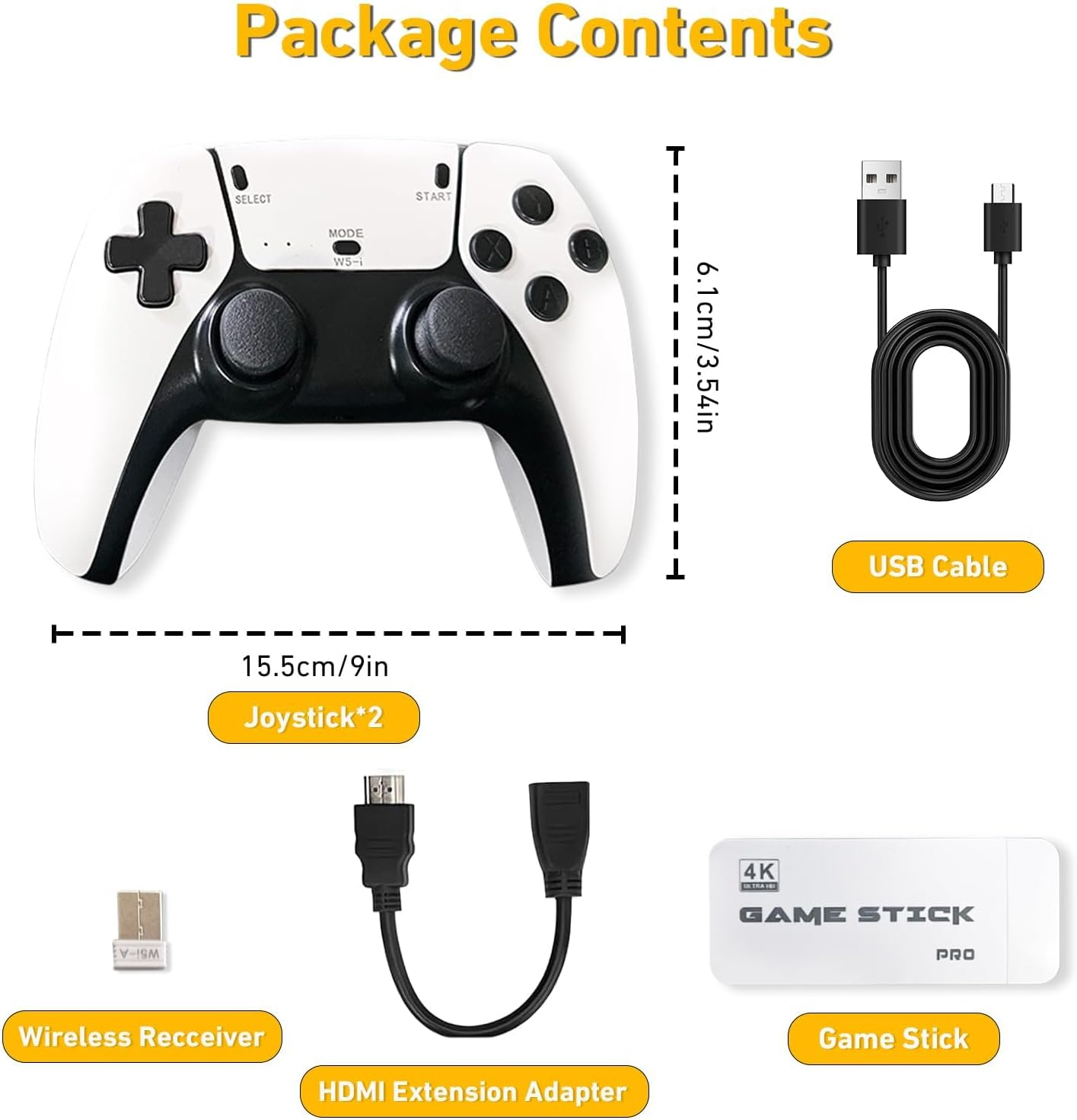 CHICCLO Retro Game Console, Retro Game Stick,2.4G Wireless Mini Video Games Emulator (128G) image number 4